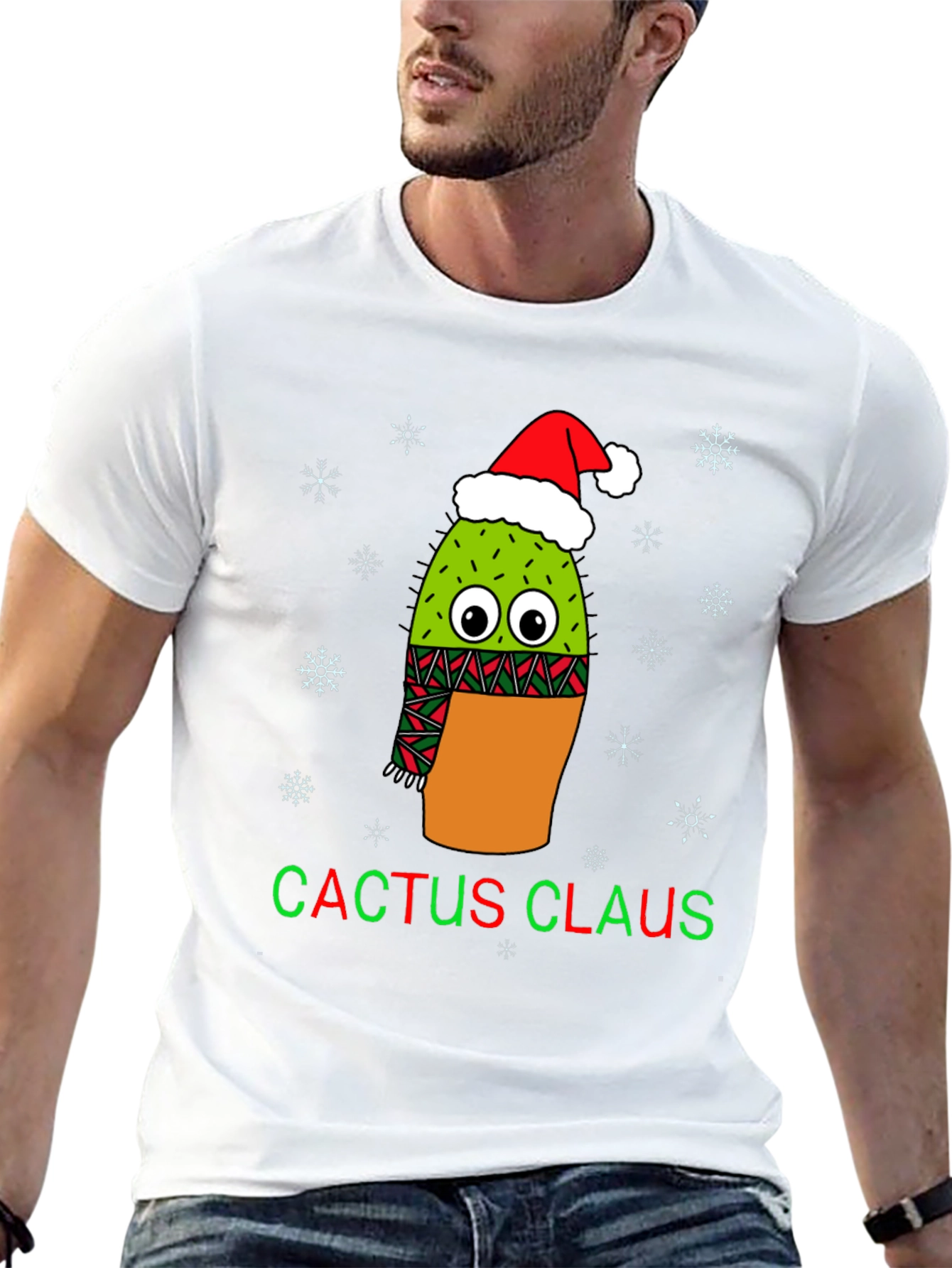 Cactus Claus Christmas Graphic Tee