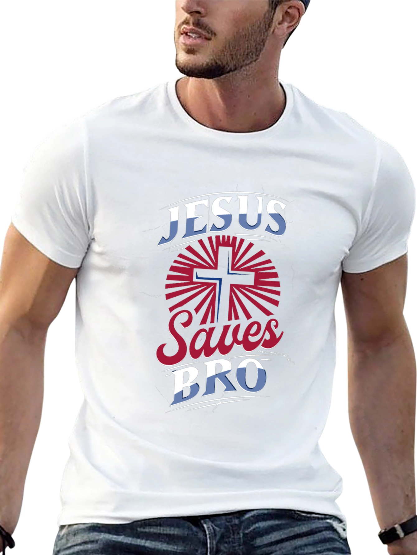 Jesus Saves Bro Graphic T-Shirt