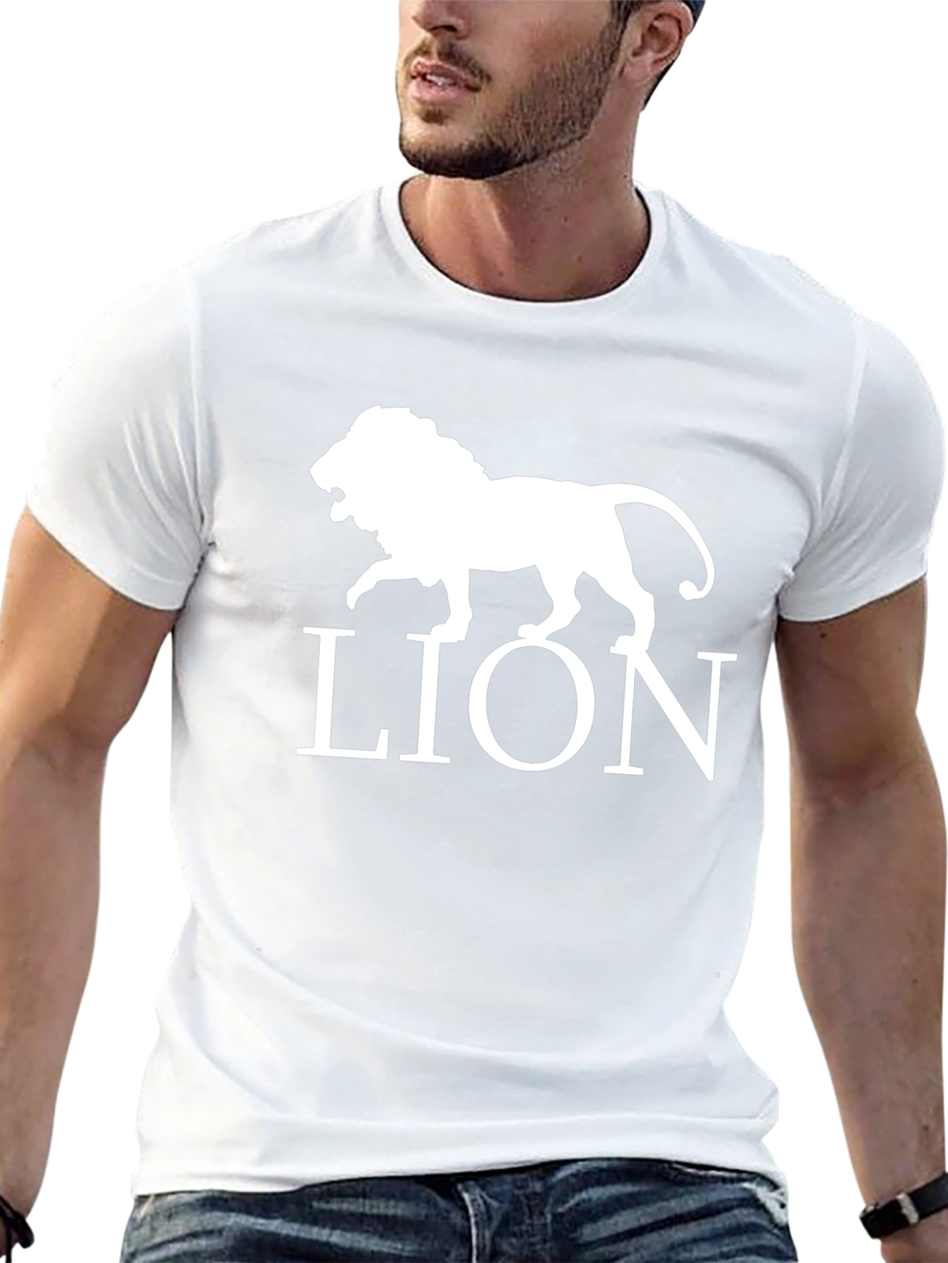 Lion Graphic Print Tee - Bold Animal Design