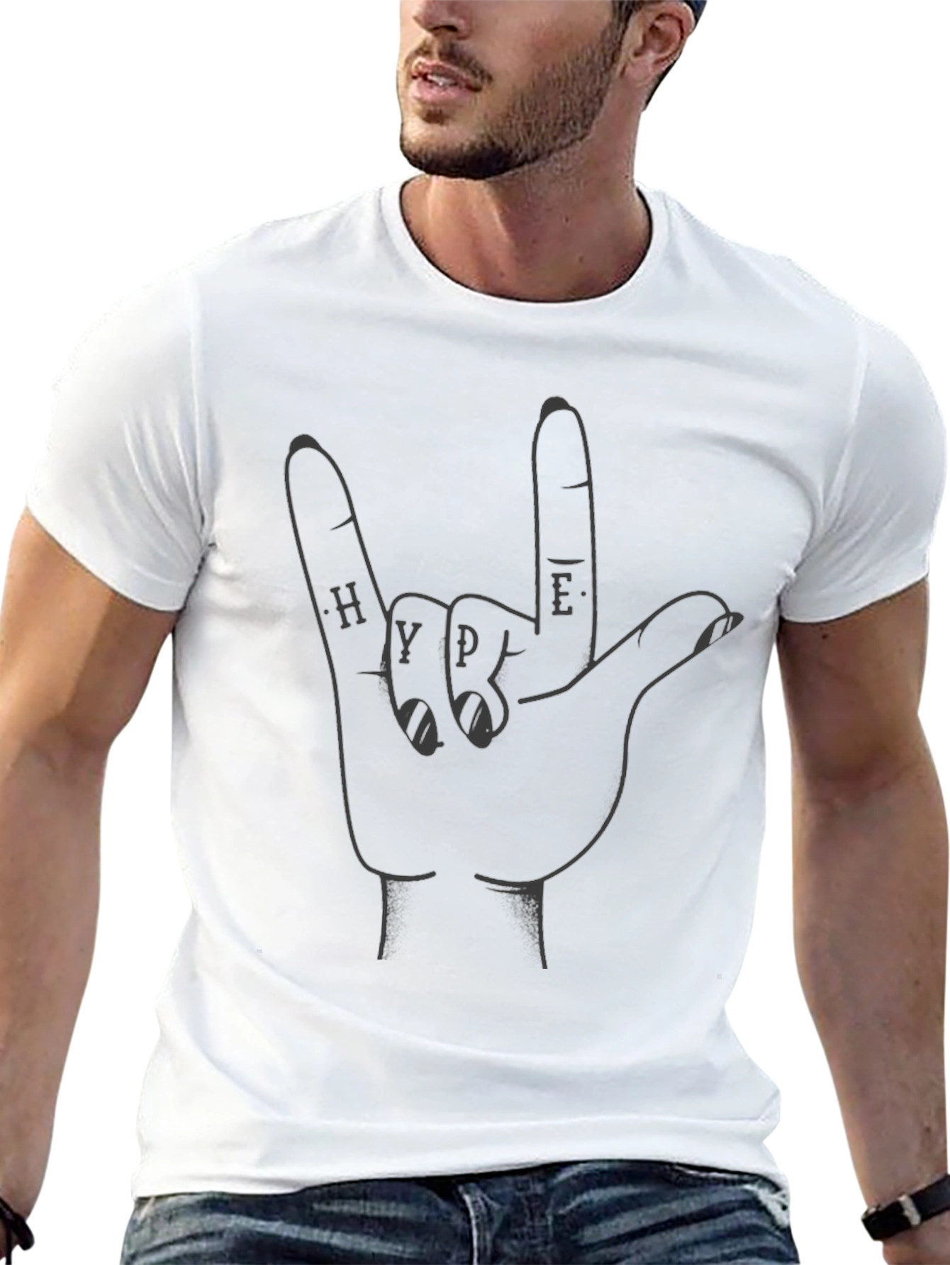 Hype Hand Sign Black T-Shirt