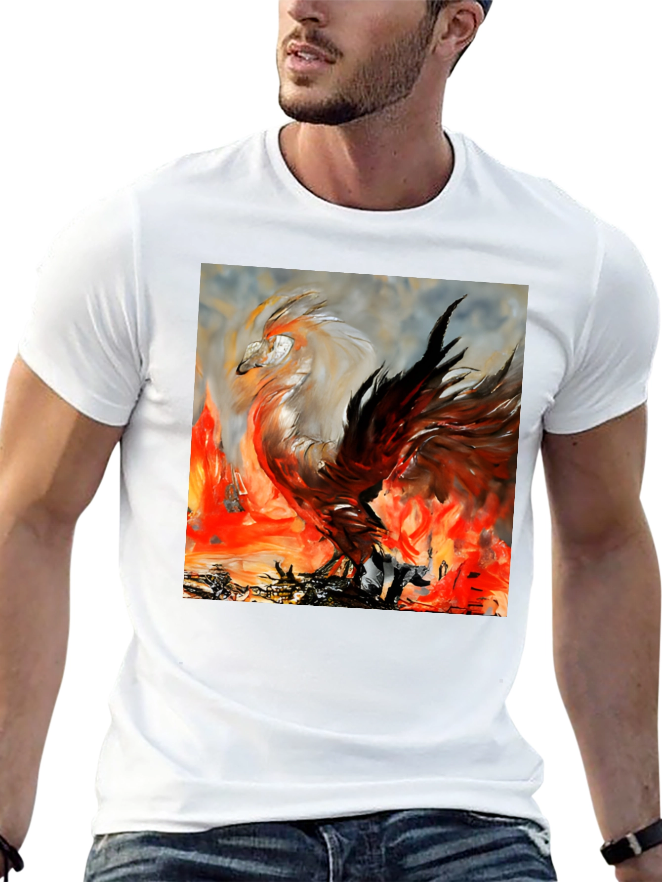Phoenix Firebird Graphic Tee - Unique Artistic Design