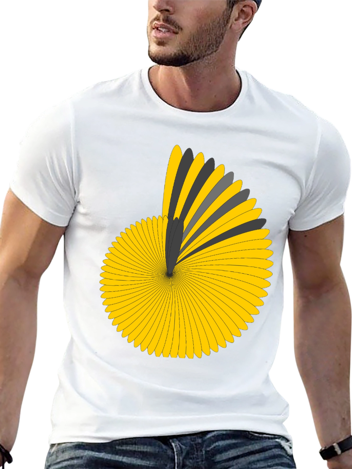 Geometric Pattern Black T-Shirt