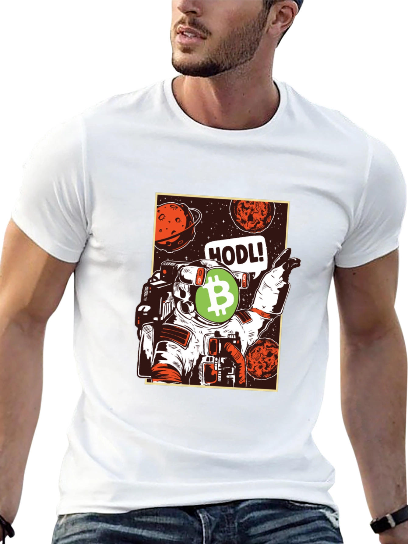 HODL! Bitcoin Astronaut Graphic T-Shirt