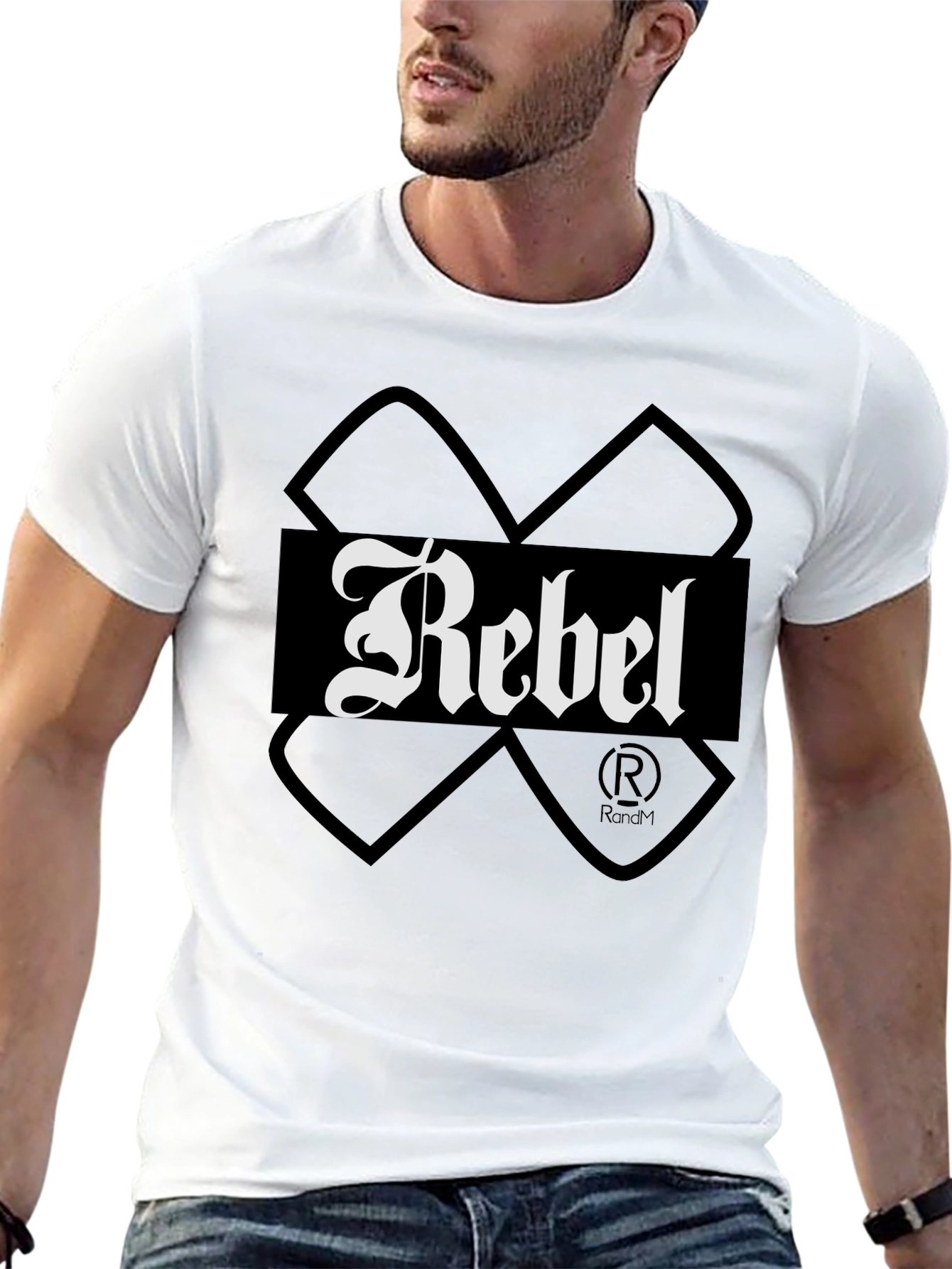 Rebel Graphic Print Mens T-Shirt - Black
