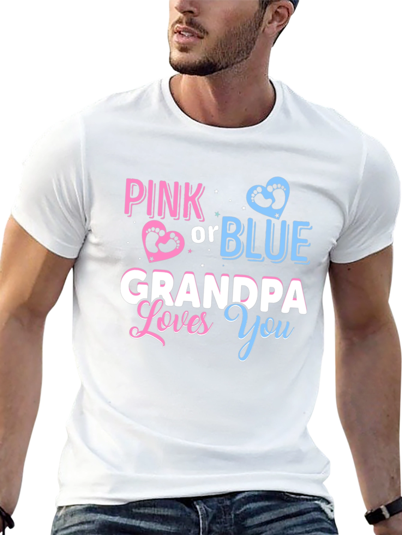 Pink or Blue Grandpa Loves You T-Shirt