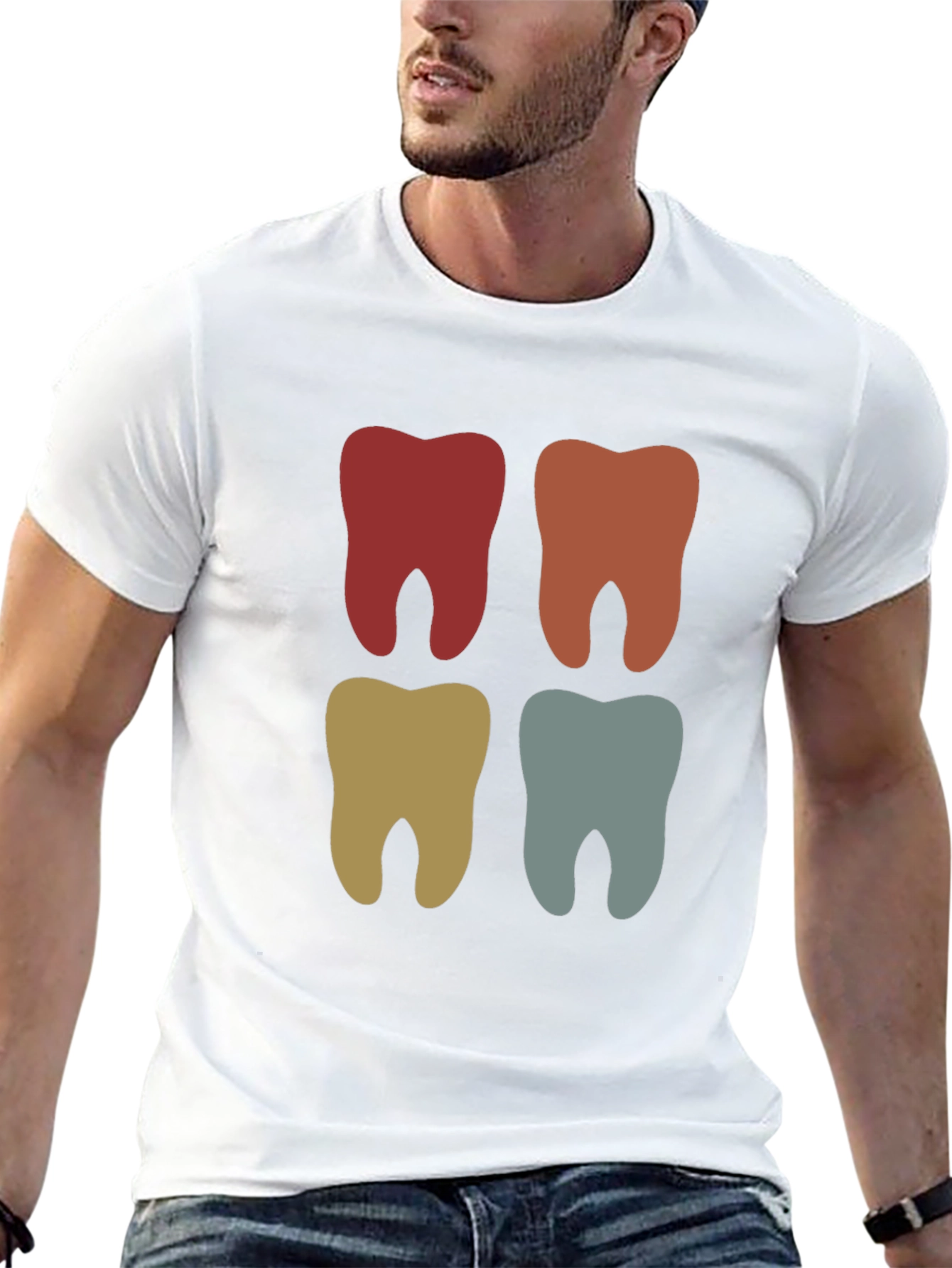 Retro Tooth Graphic Tee - Dental Style T-Shirt