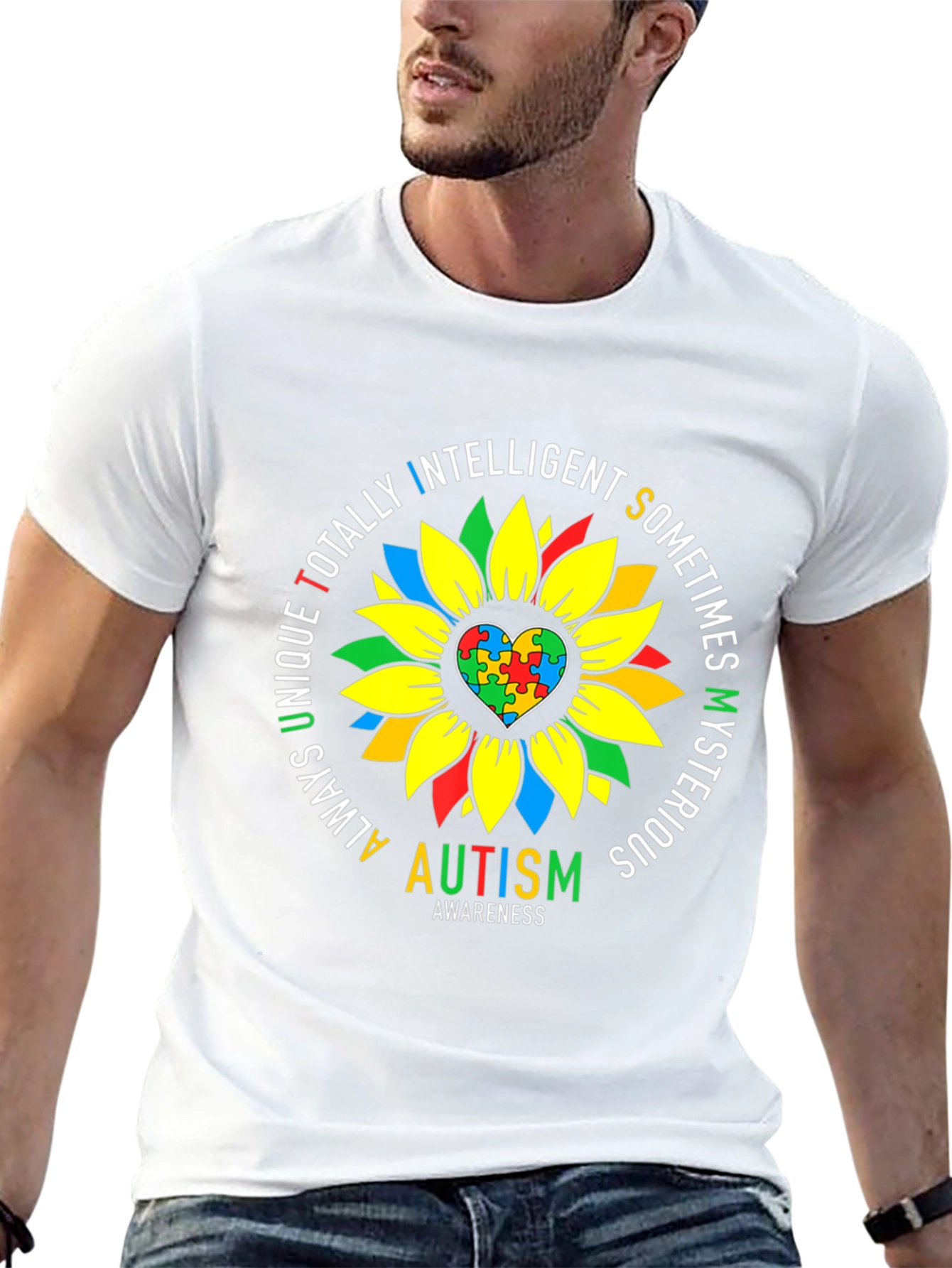 Autism Awareness Sunflower Graphic Tee