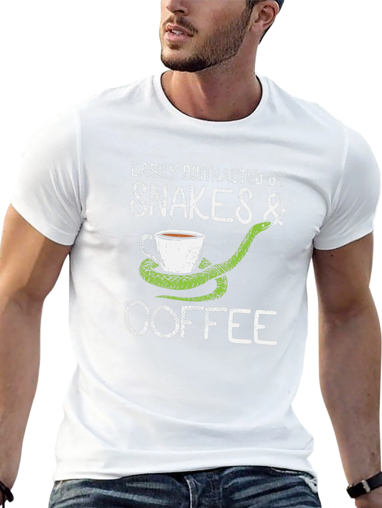 Snakes & Coffee T-Shirt Distracted Easily