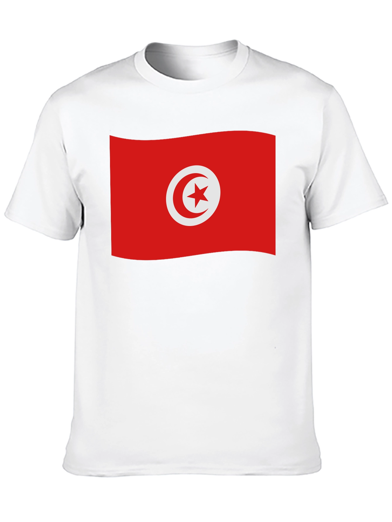Tunisia Flag T-Shirt - Black Cotton Tee