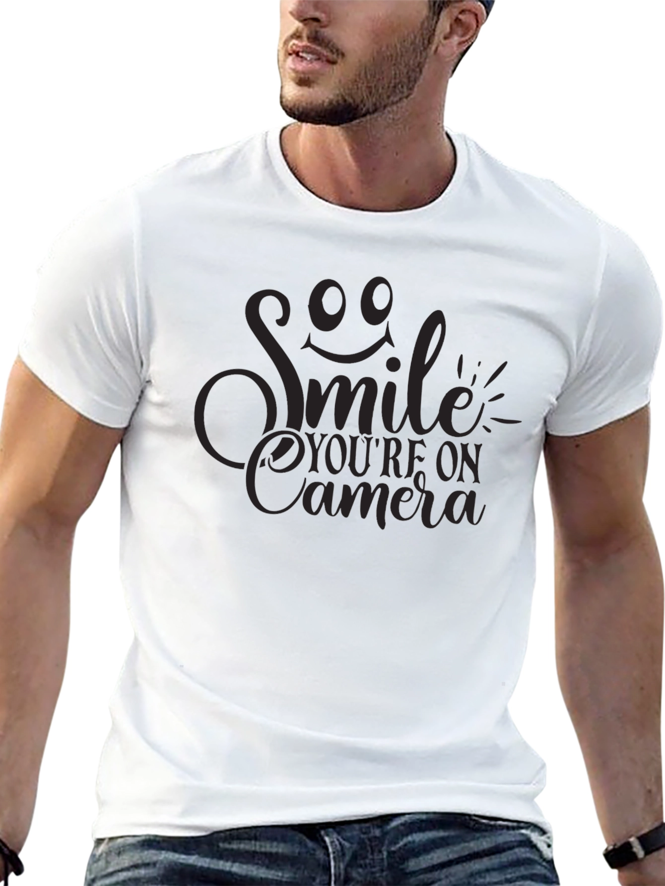 Smile Youre On Camera Black T-Shirt