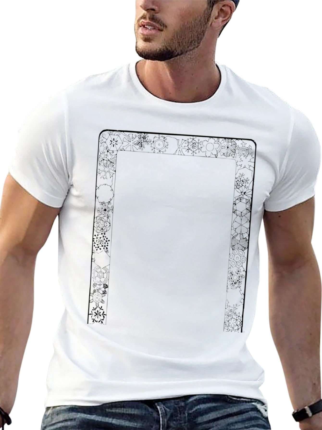 Abstract Framed Black T-Shirt