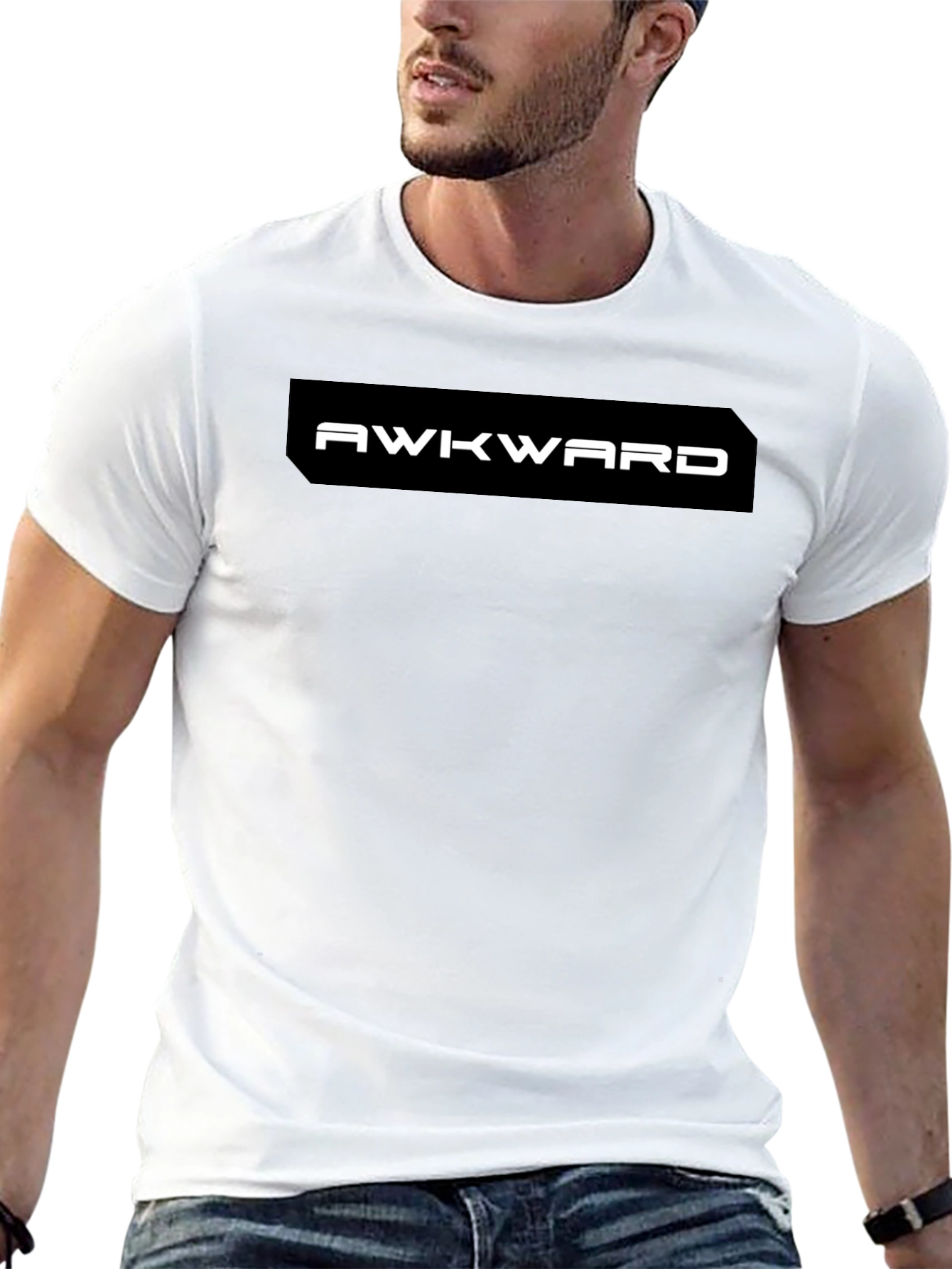 Awkward Graphic Tee - Black Casual T-Shirt