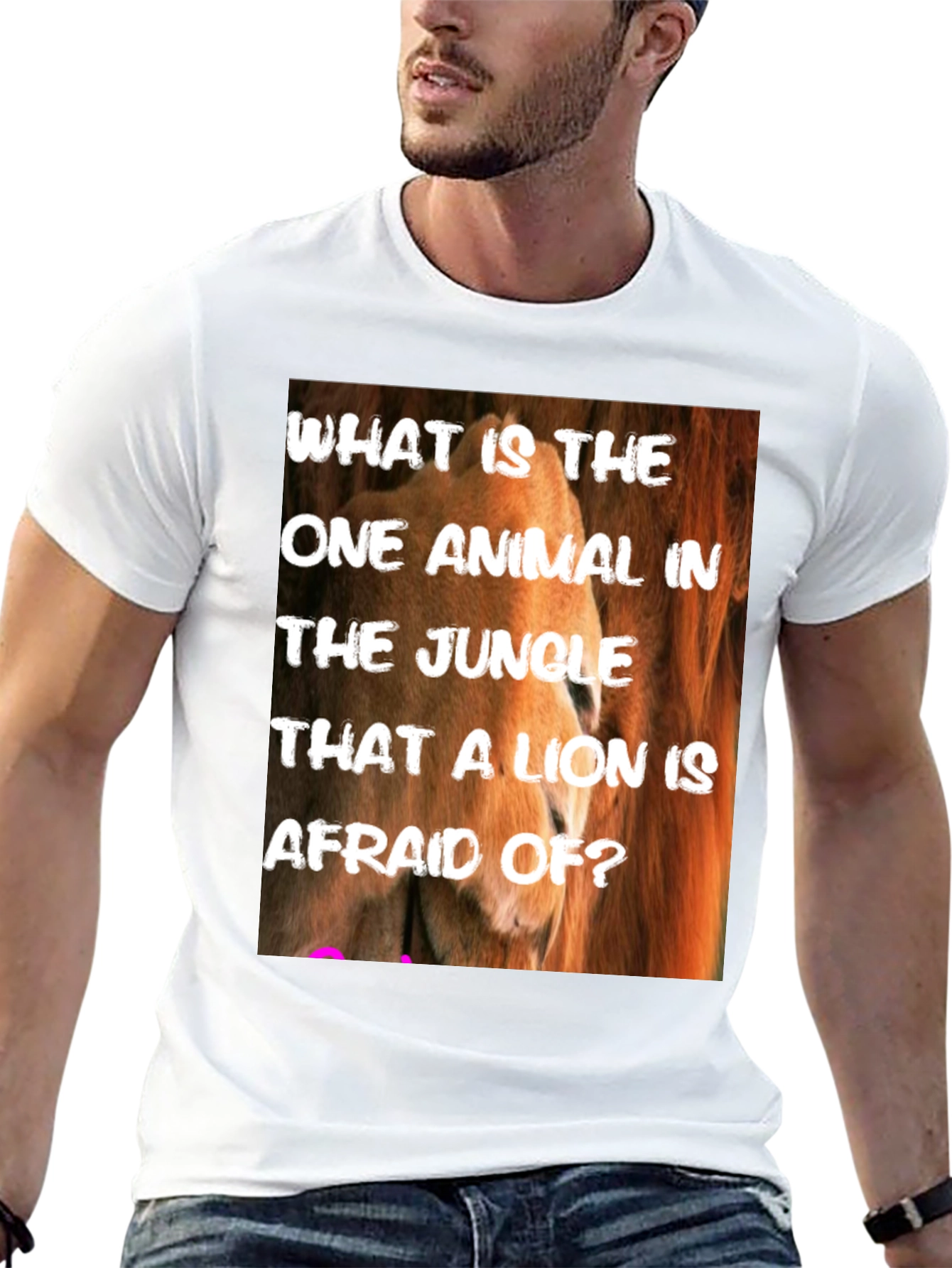 Lion Riddle Graphic Tee - Jungle Humor T-Shirt