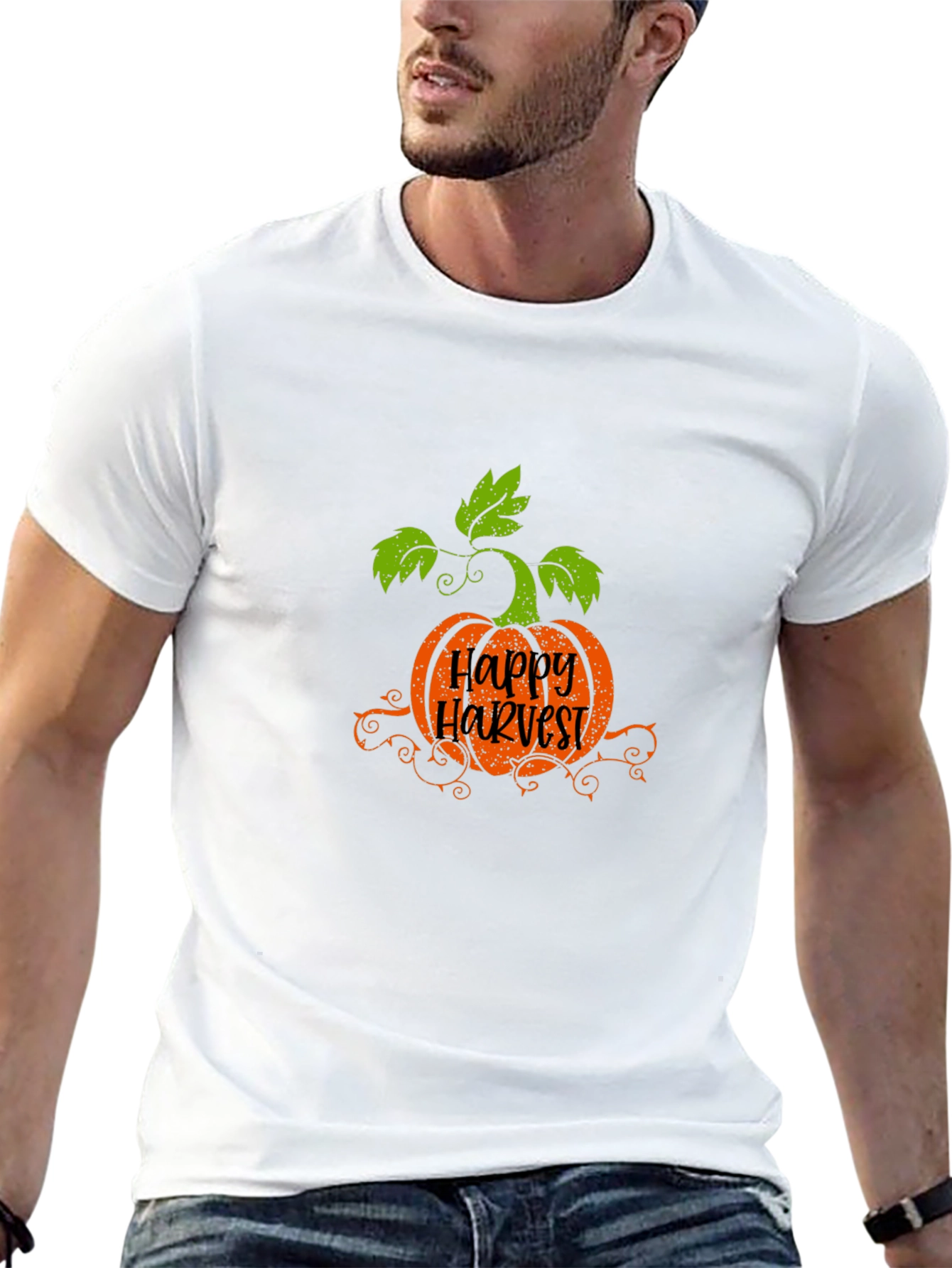 Happy Harvest Pumpkin Graphic T-Shirt