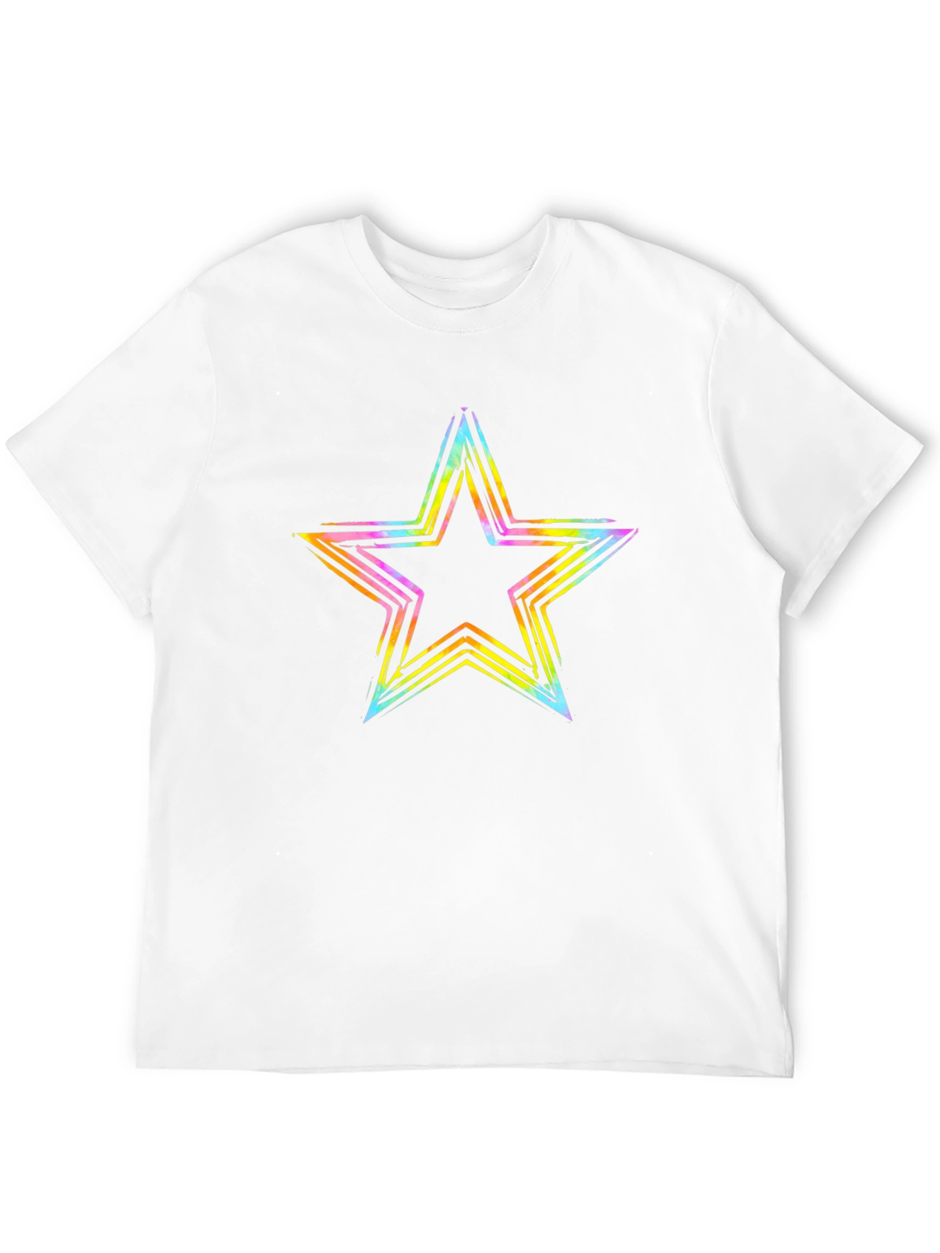Neon Star Graphic T-Shirt - Casual Wear