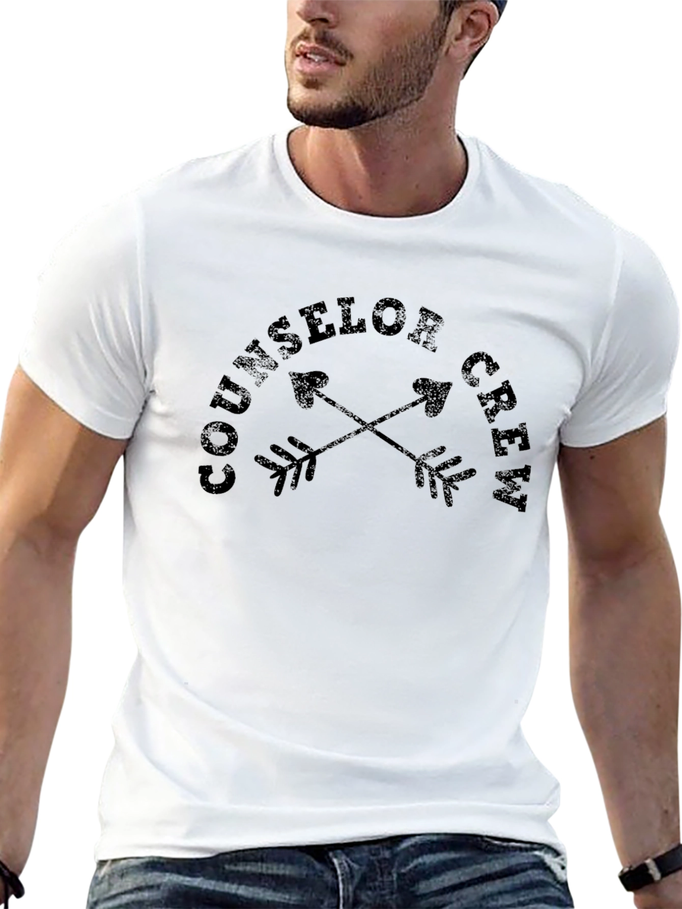 Counselor Crew Graphic T-Shirt - Black