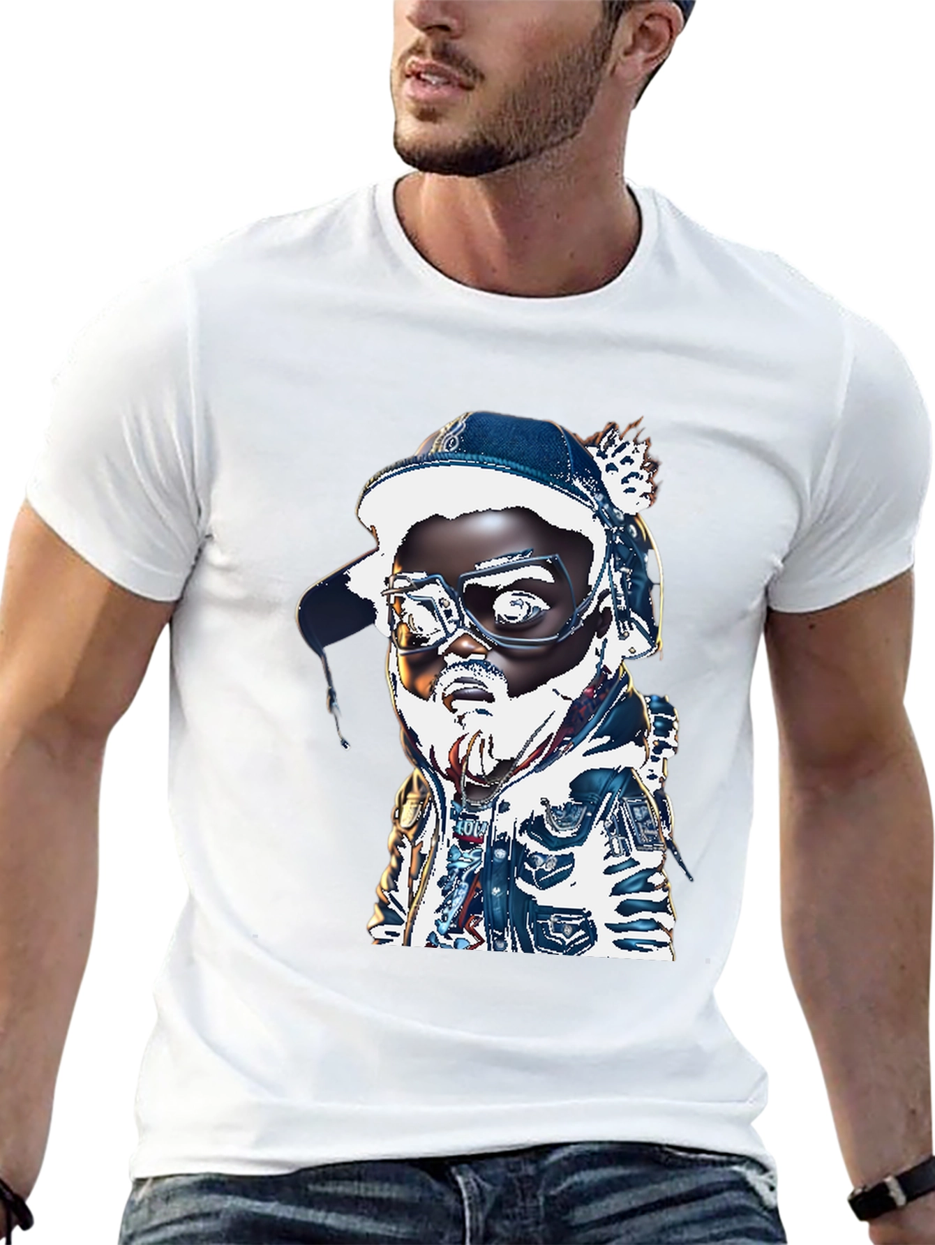 Cartoon Character T-Shirt - Black
