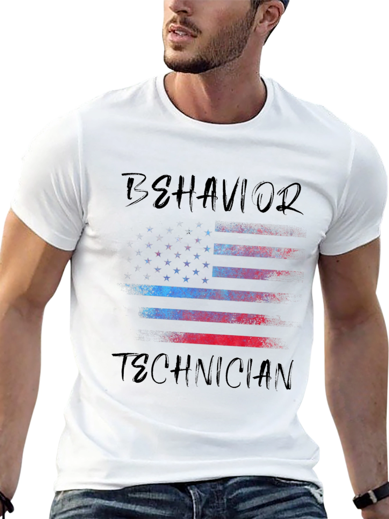 Behavior Technician American Flag T-Shirt