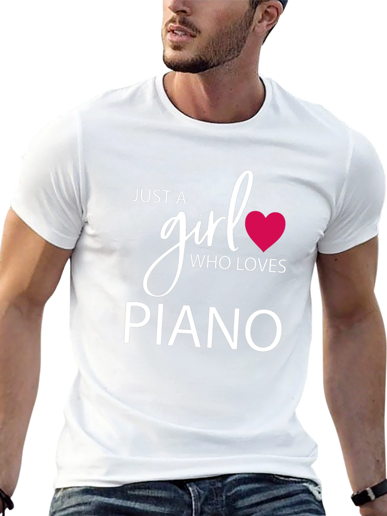 Just a Girl Who Loves Piano Black T-Shirt