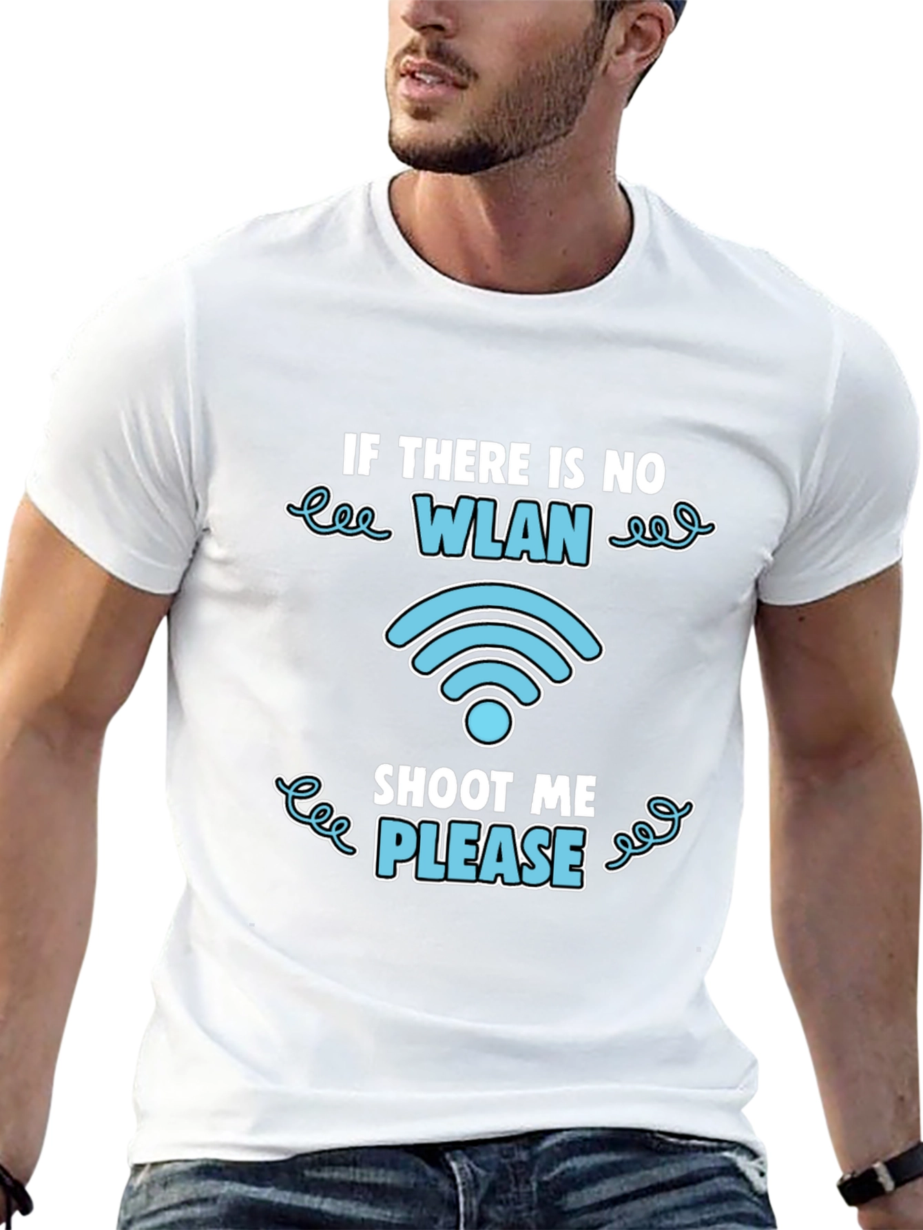 Funny WLAN Shoot Me Please Graphic T-Shirt