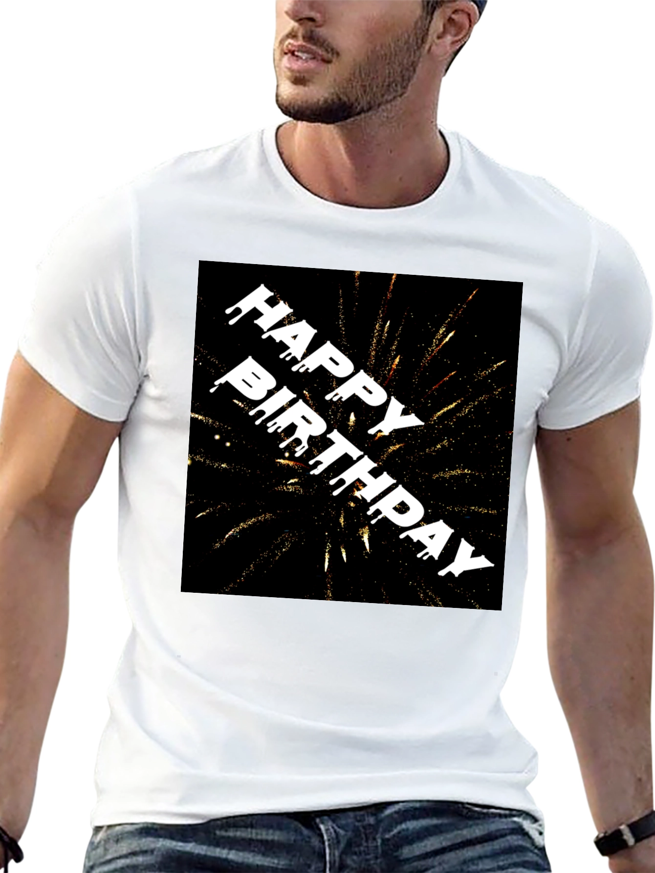 Happy Birthday Fireworks Graphic Tee