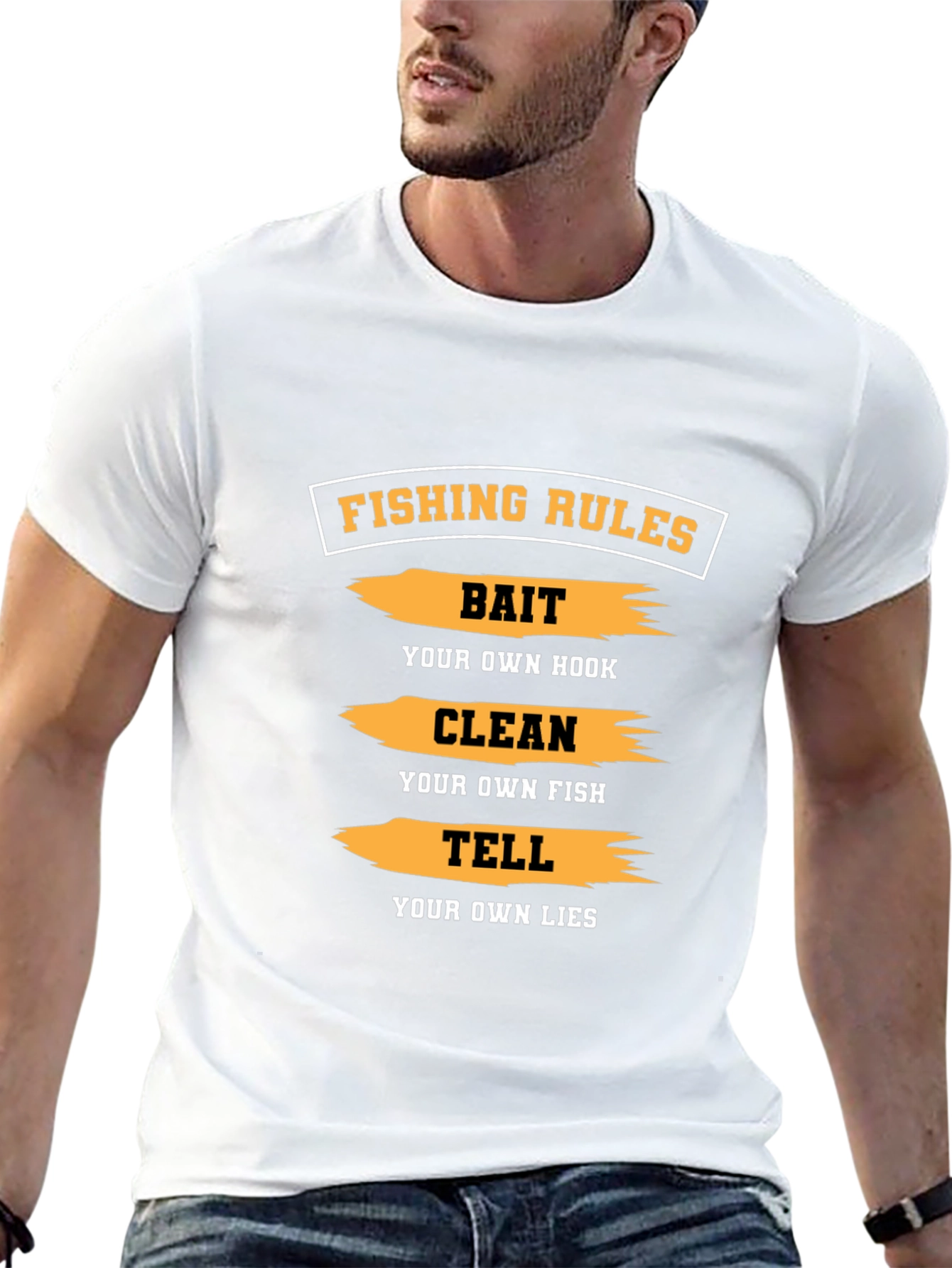 Fishing Rules Graphic Tee - Bait Clean Tell