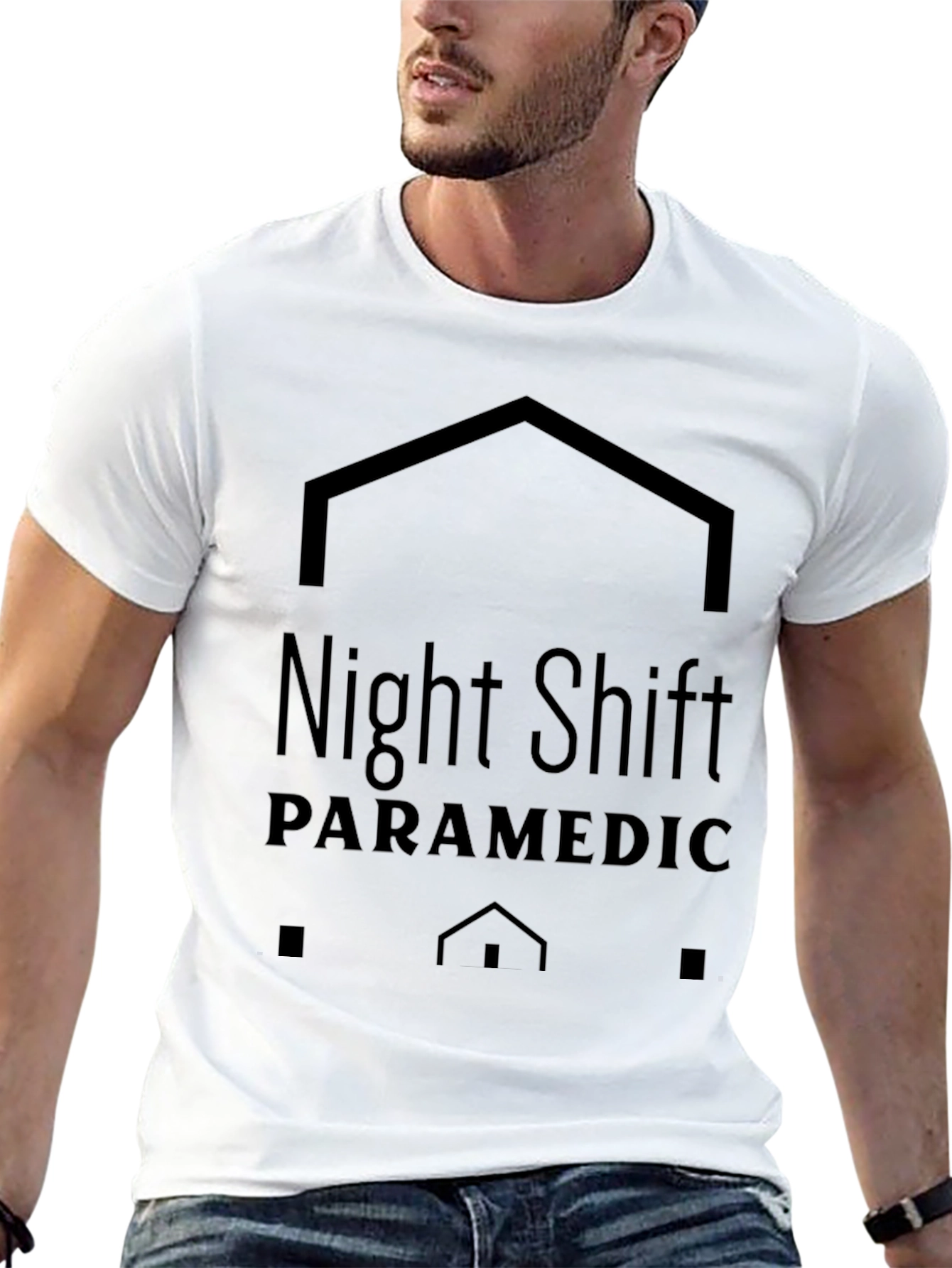 Night Shift Paramedic Graphic Tee - Black Cotton