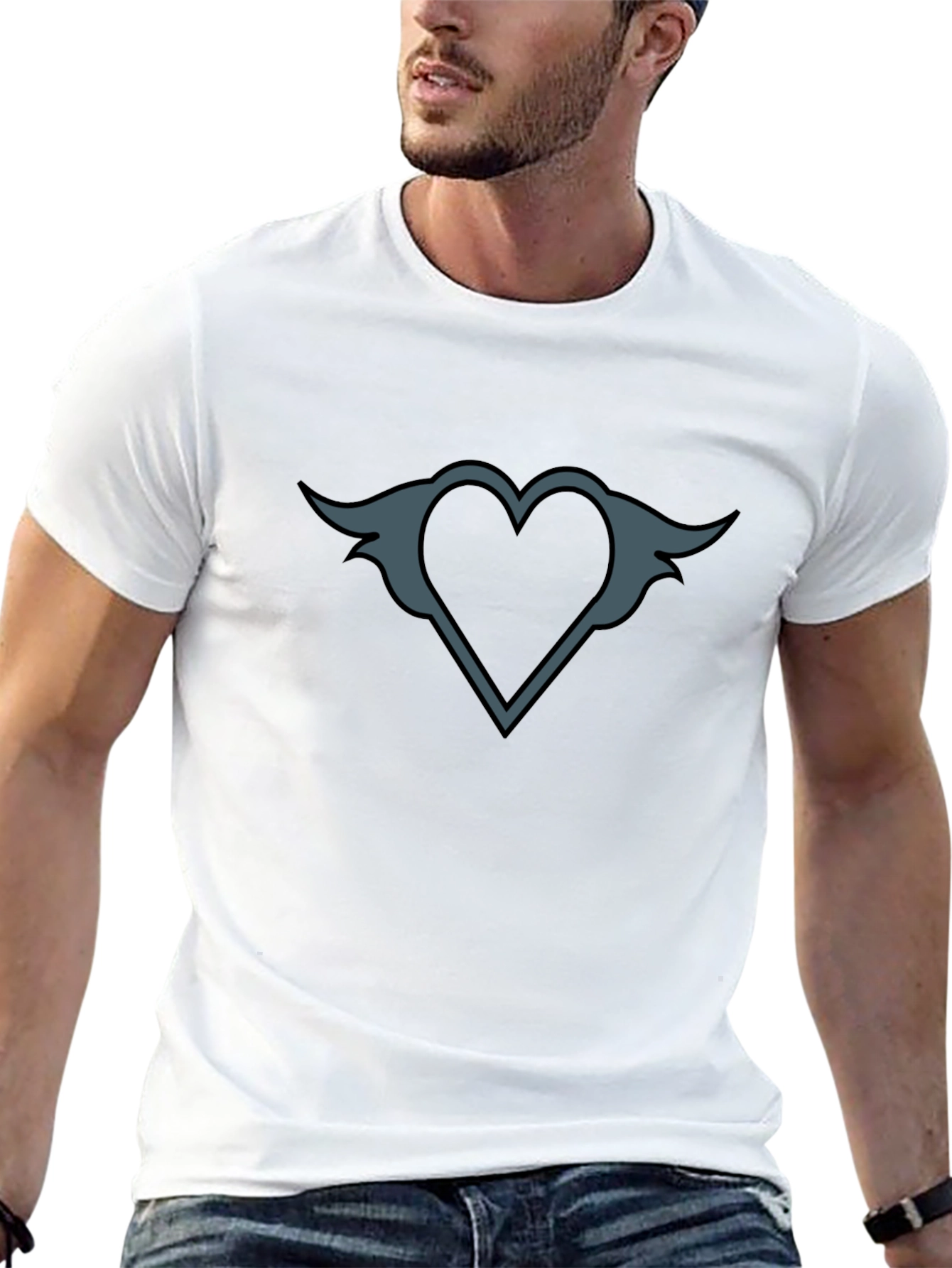 Heart With Wings Graphic Black T-Shirt