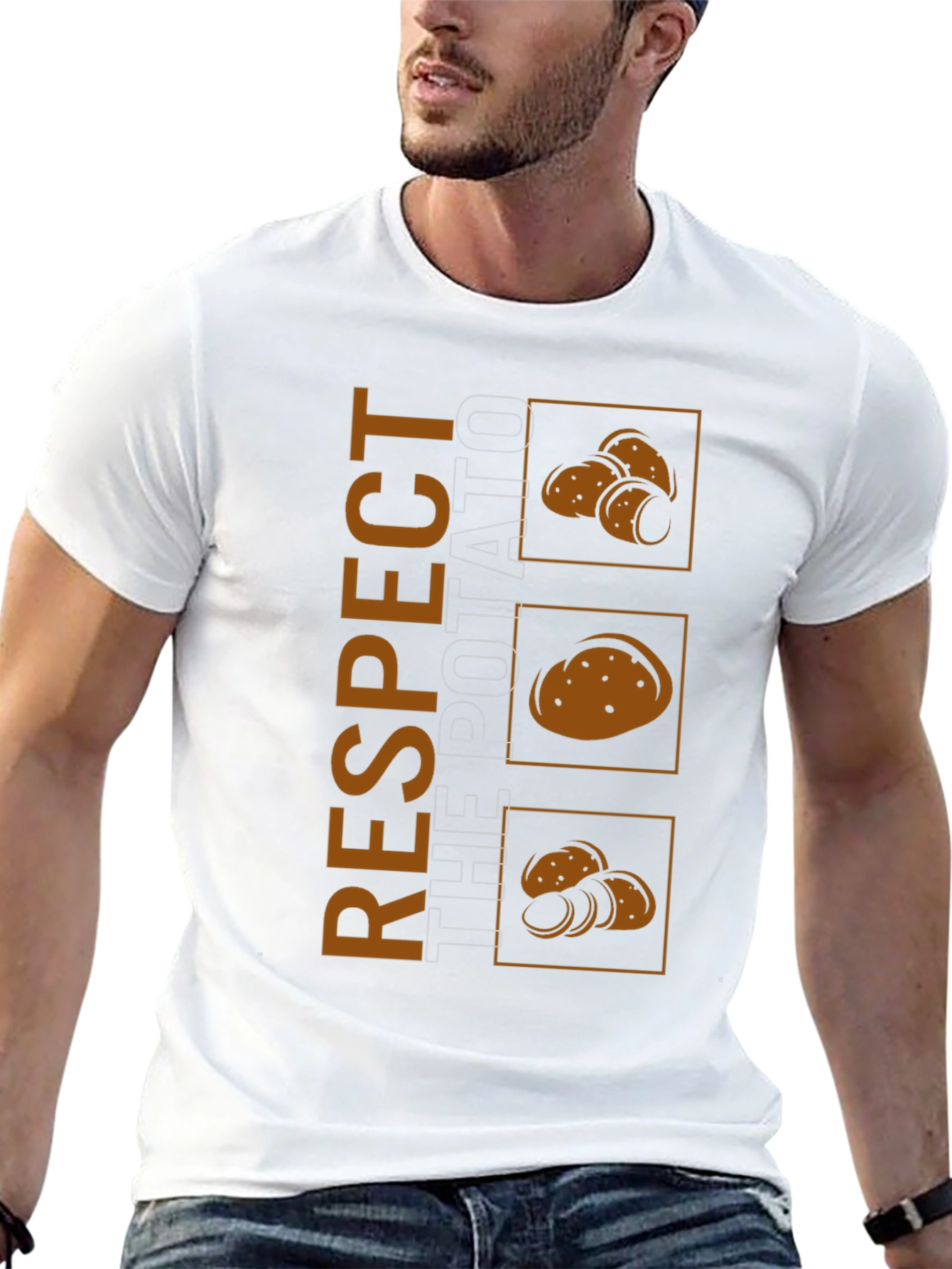 Respect The Potato Graphic Tee - Black