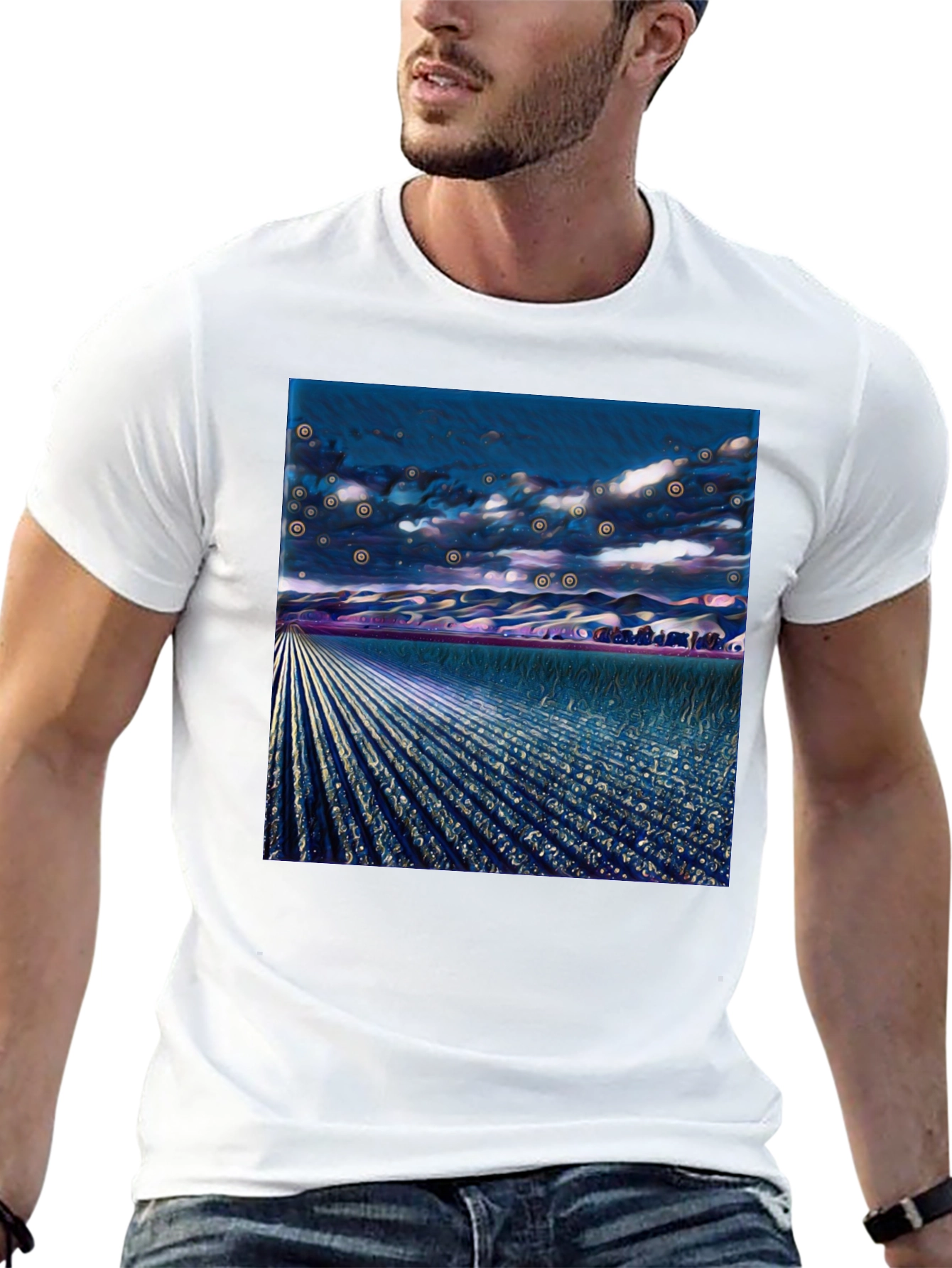 Surreal Field Graphic Tee - Modern Art Shirt