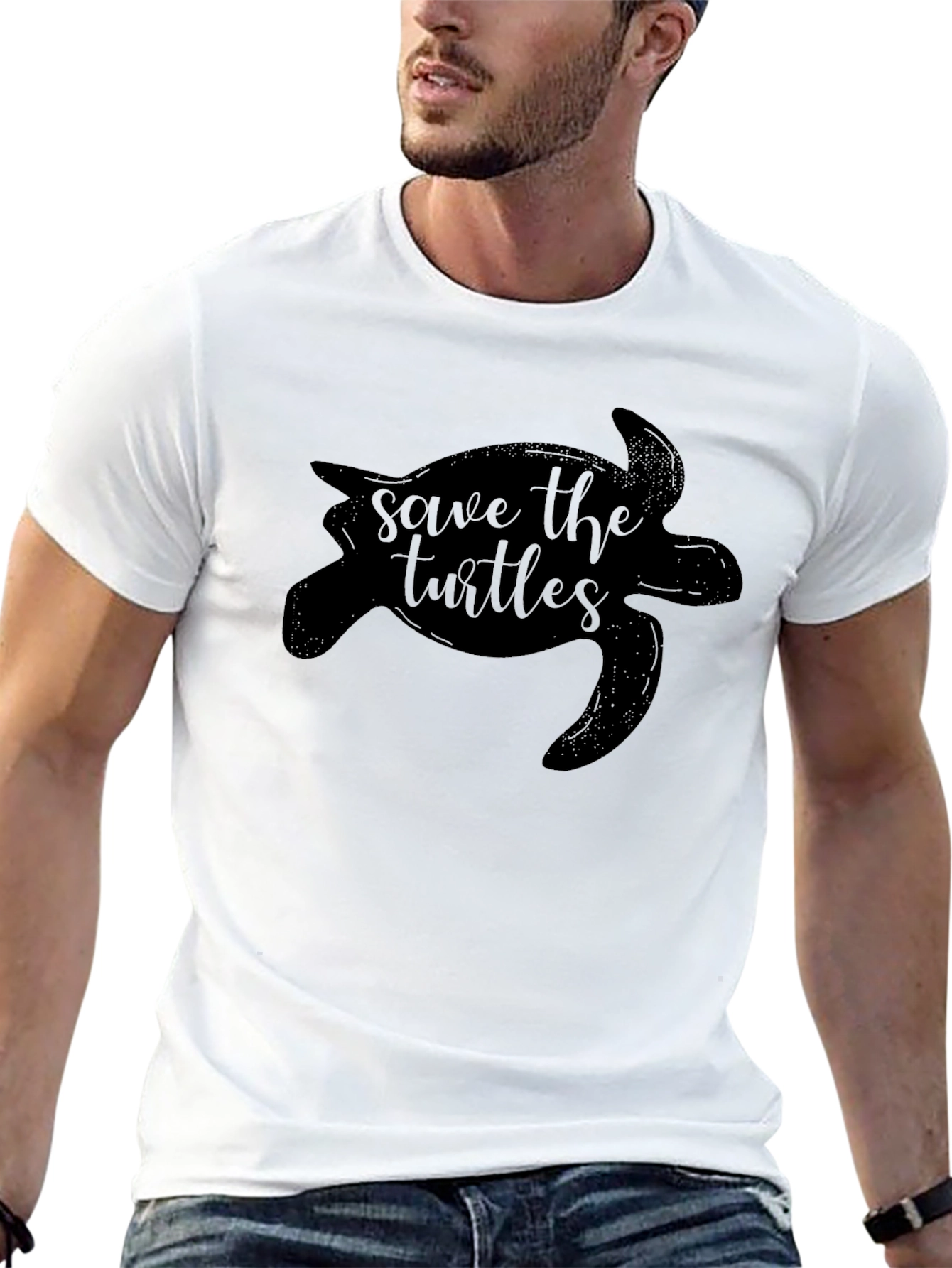 Save the Turtles Graphic Tee - Black