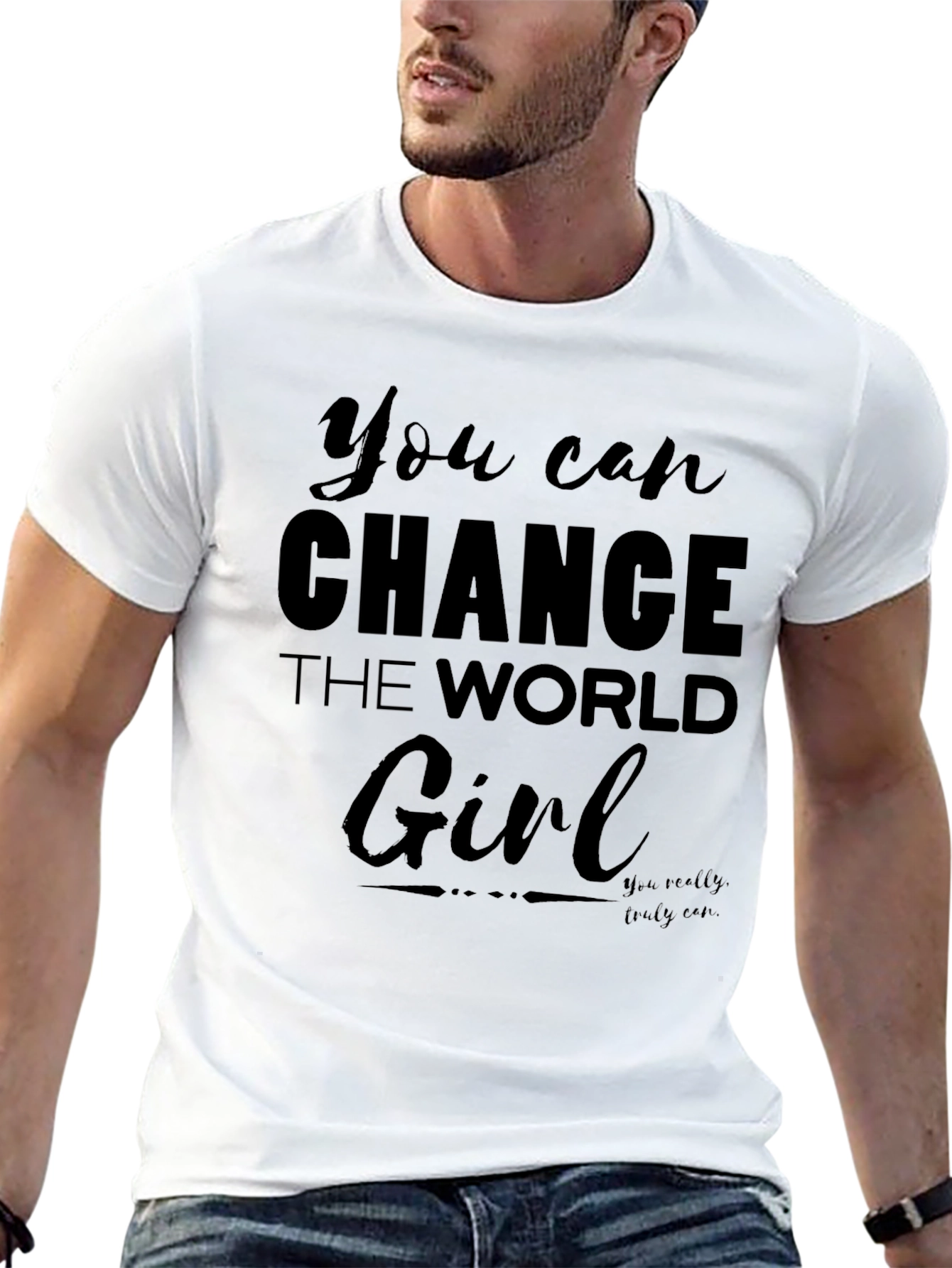 Empowering Slogan T-Shirt - Change the World
