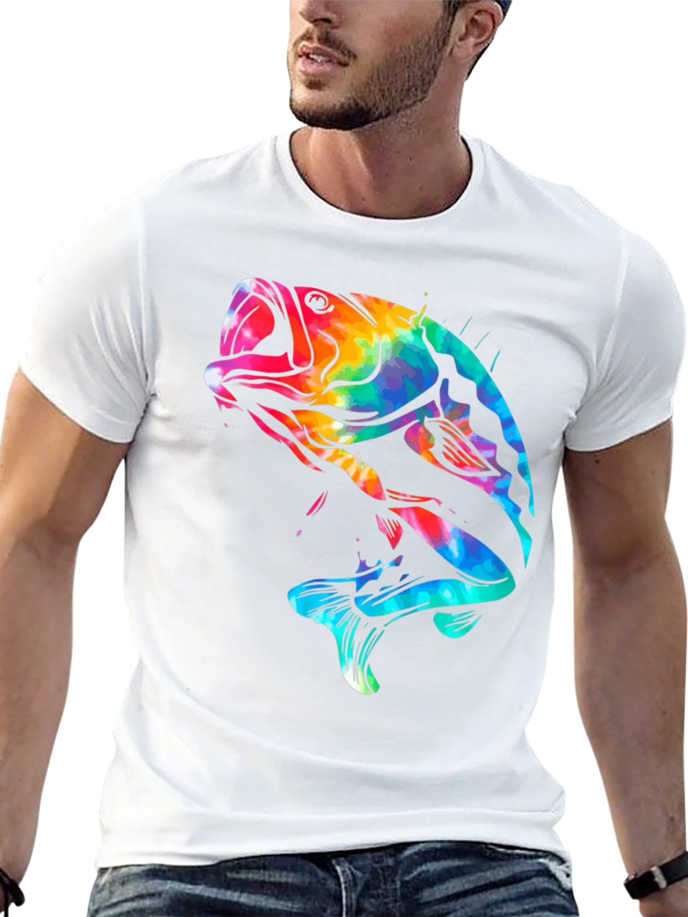 Tie Dye Bass Fishing T-Shirt