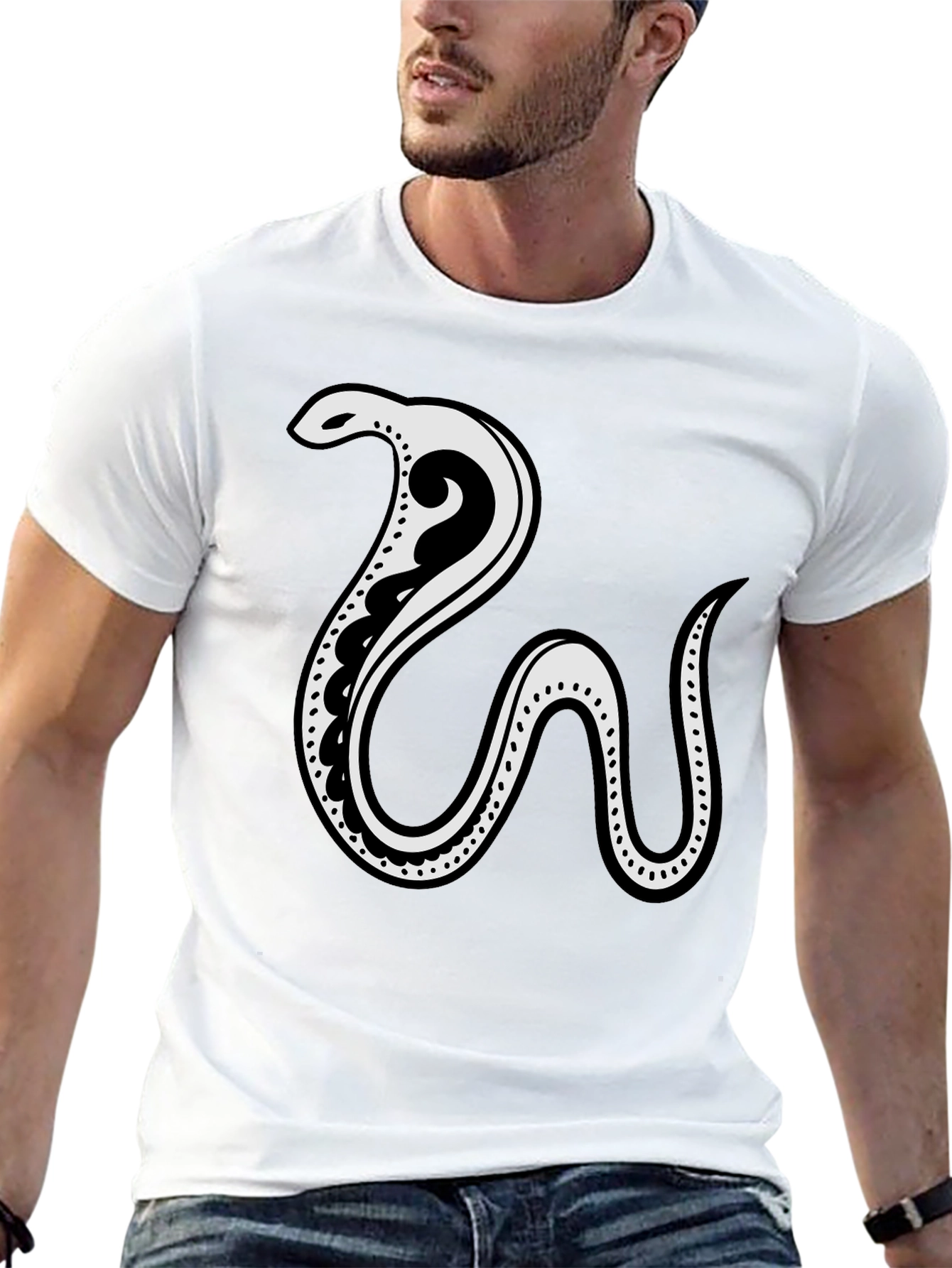 Snake Graphic T-Shirt - Cool Casual Tee