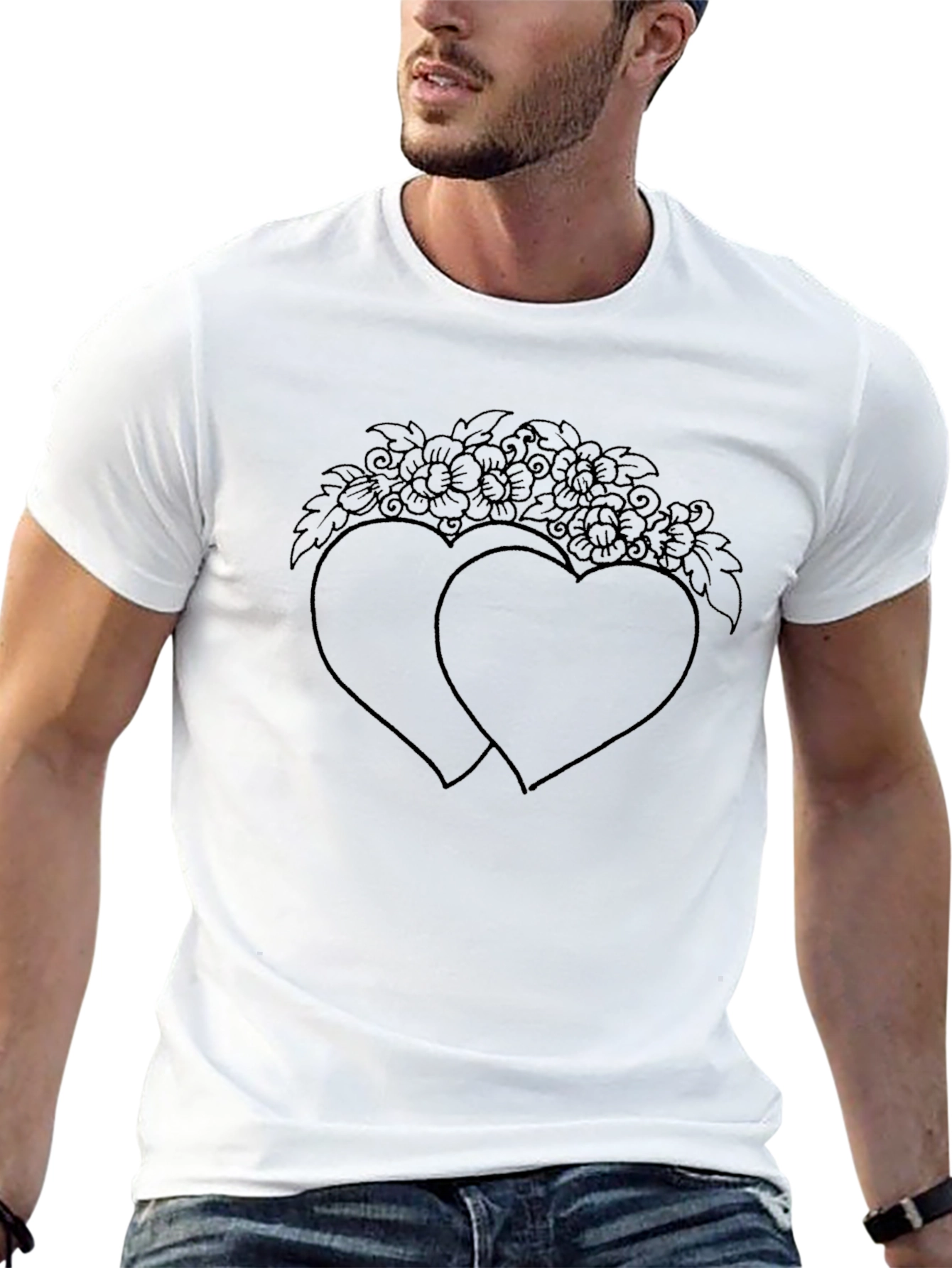 Hearts and Flowers Graphic Tee - Unisex