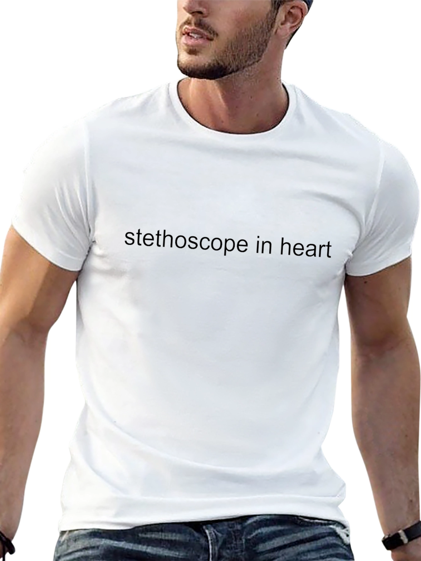 Stethoscope In Heart Graphic T-Shirt - Black