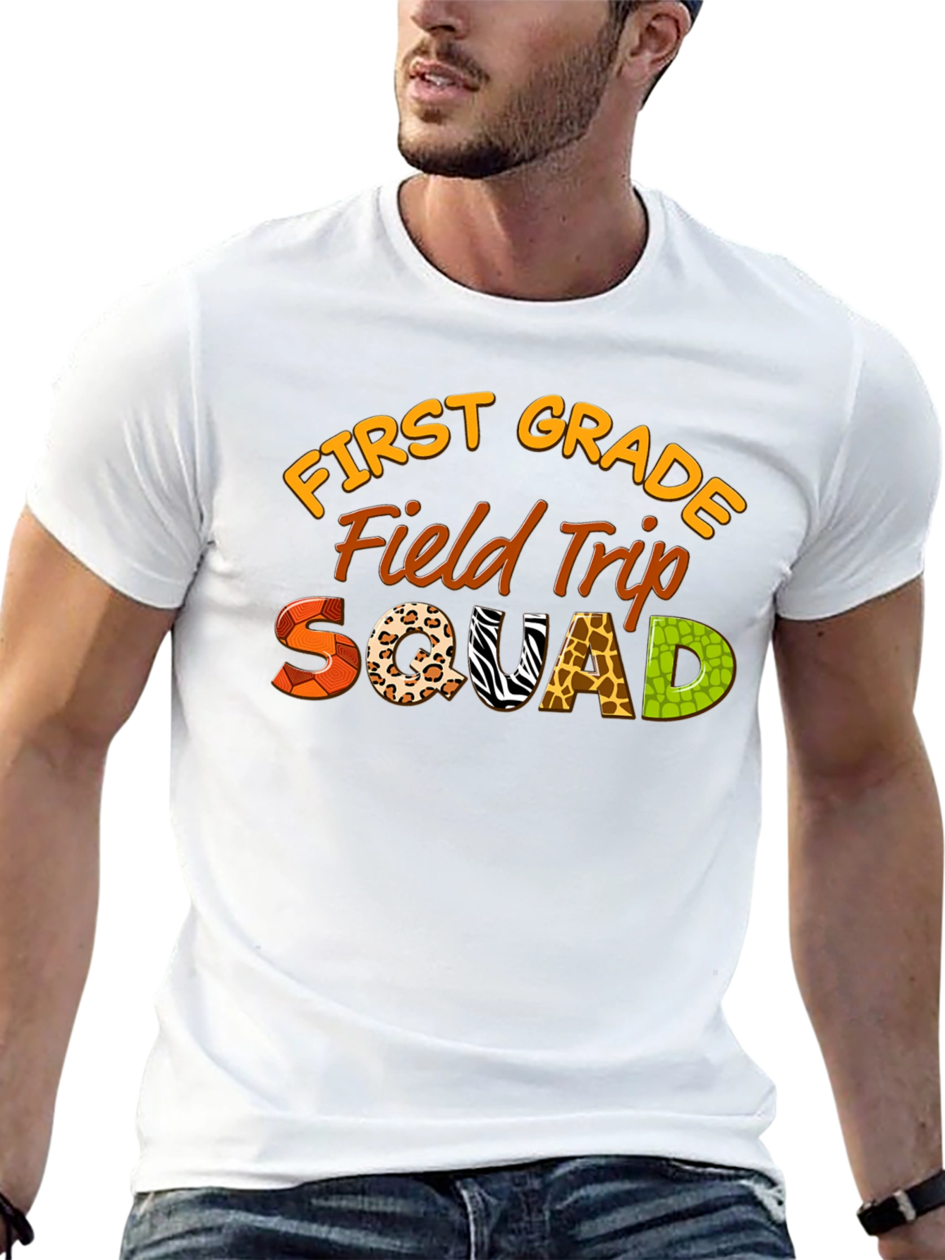 First Grade Field Trip Squad Black T-Shirt