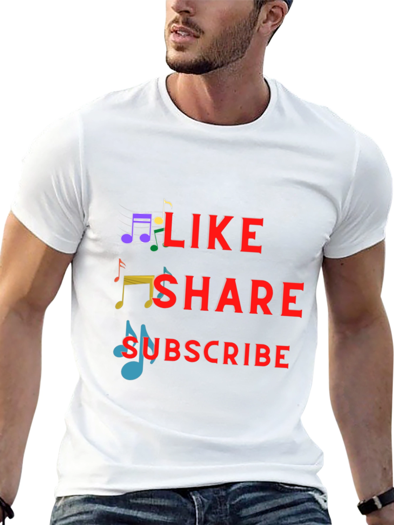 Like Share Subscribe Graphic Tee - Trendy Music T-Shirt