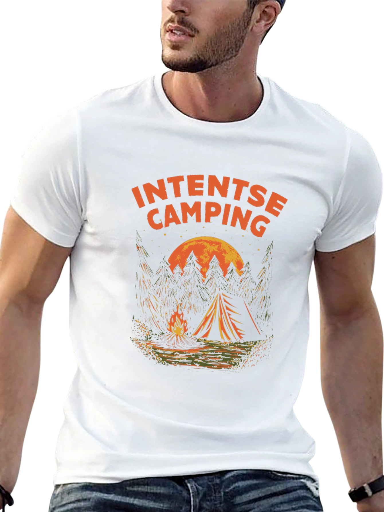 Intense Camping Graphic T-Shirt - Black
