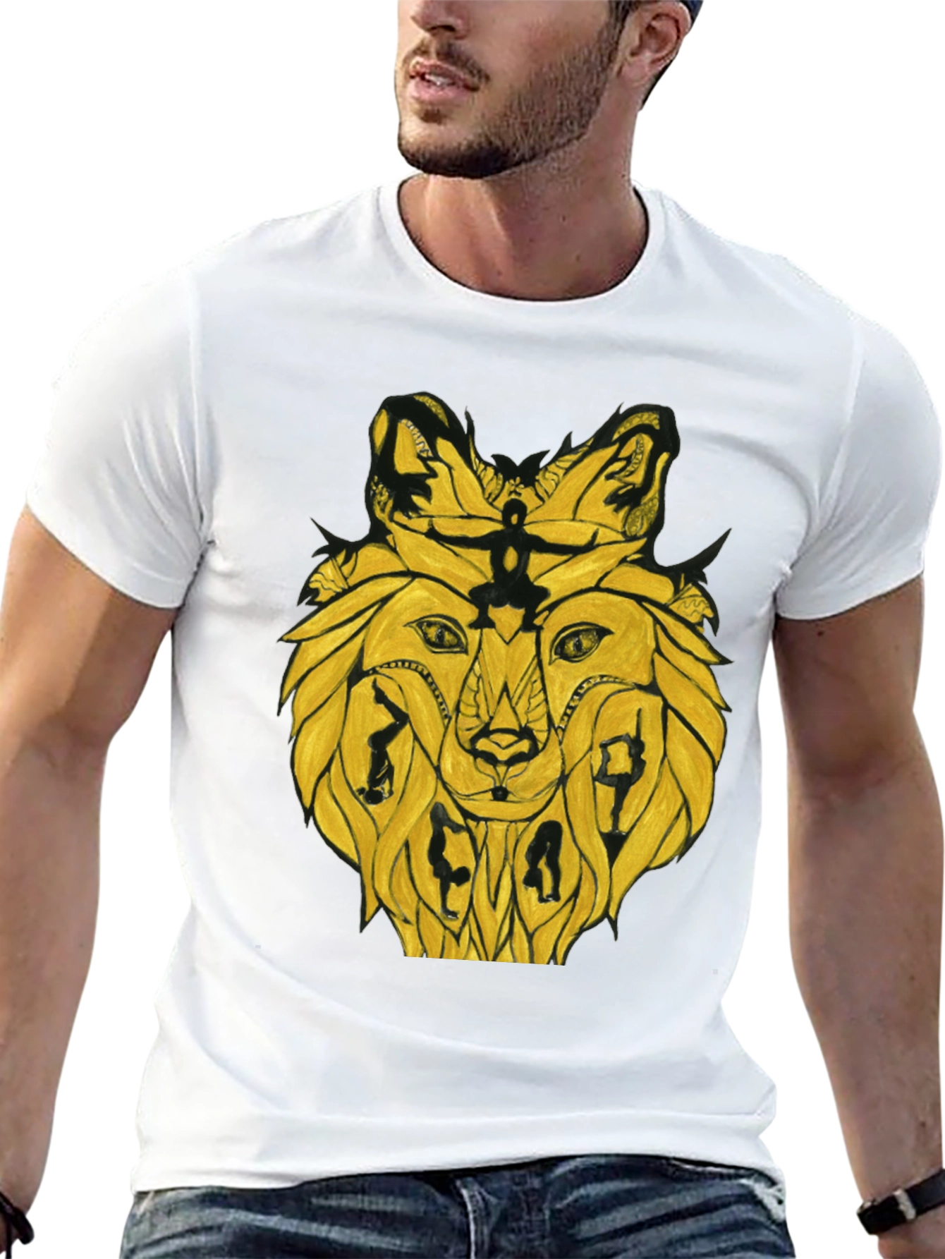 Abstract Lion T-Shirt - Unique Graphic Tee