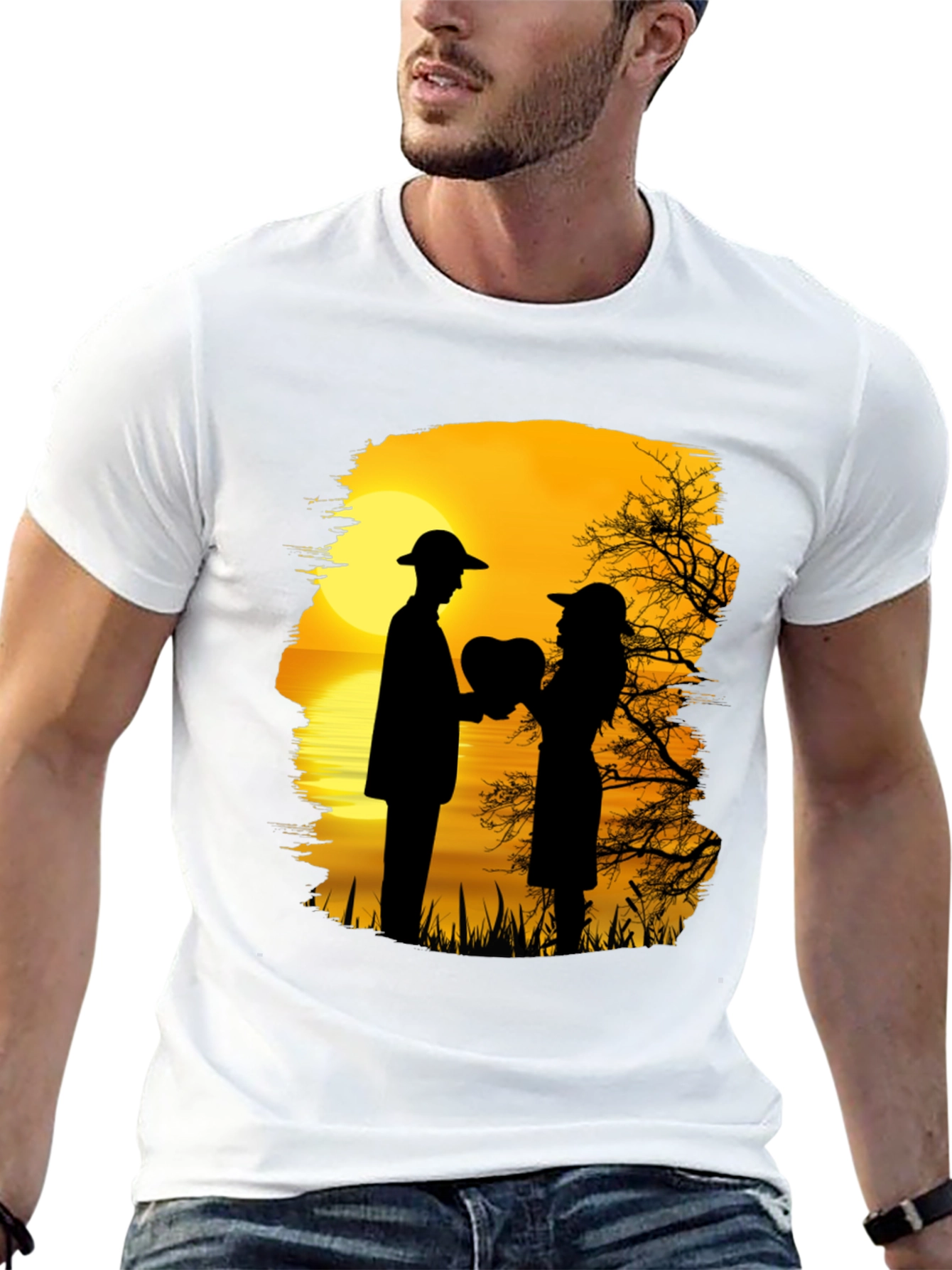 Romantic Sunset Silhouette T-Shirt