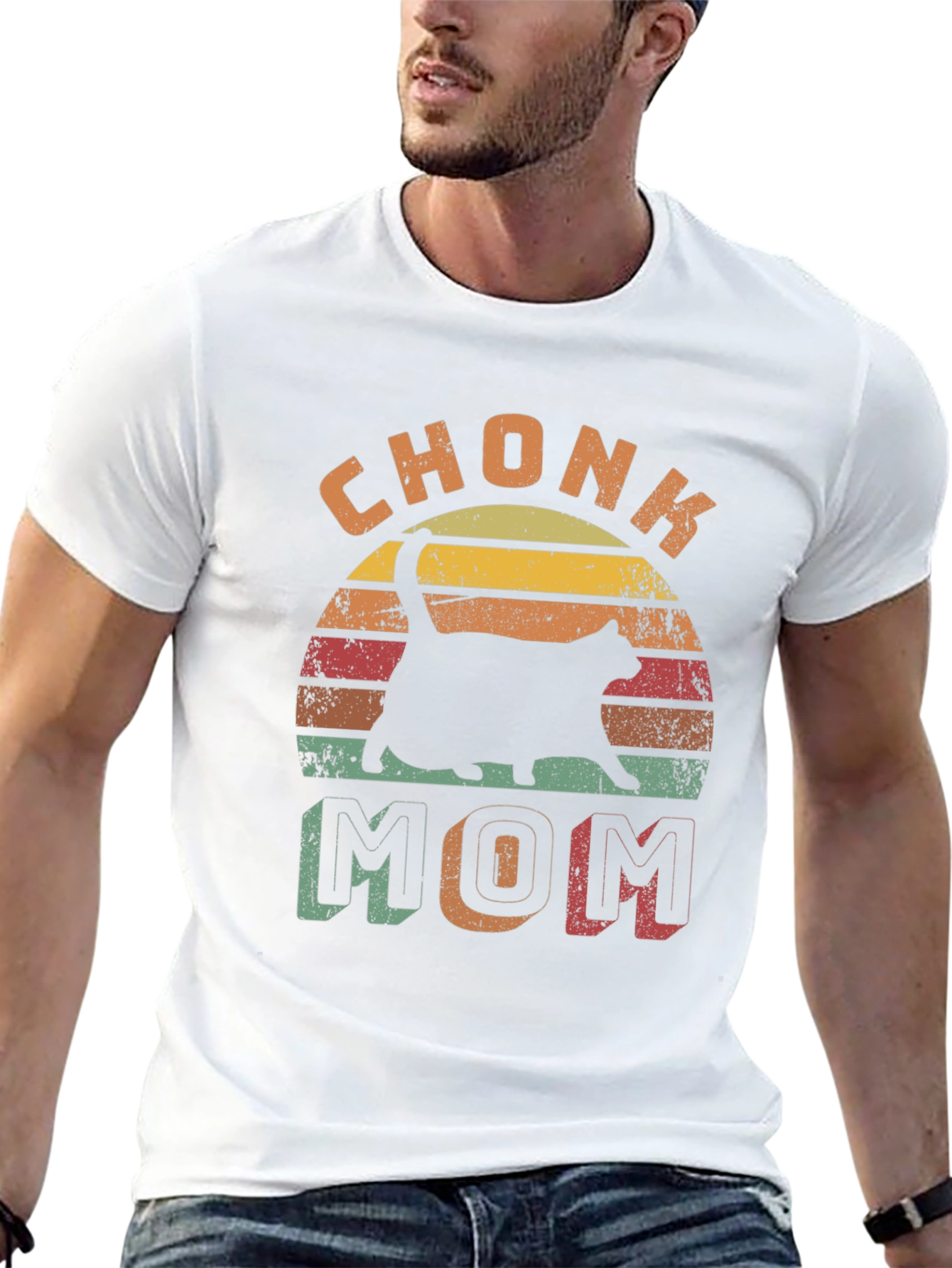 Chonk Mom Cat Graphic T-Shirt