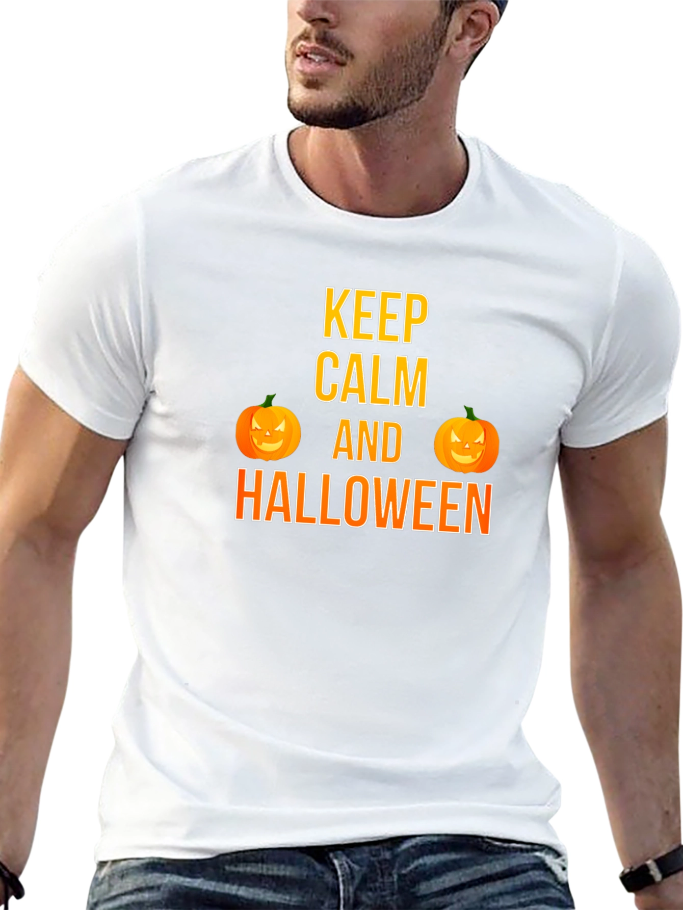 Keep Calm Halloween T-Shirt Pumpkin Graphic Tee
