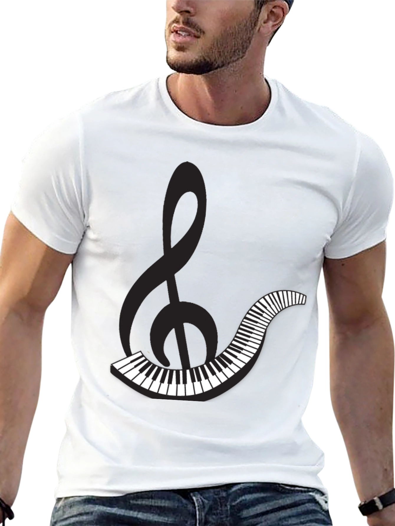 Musical Clef & Keyboard Graphic Tee