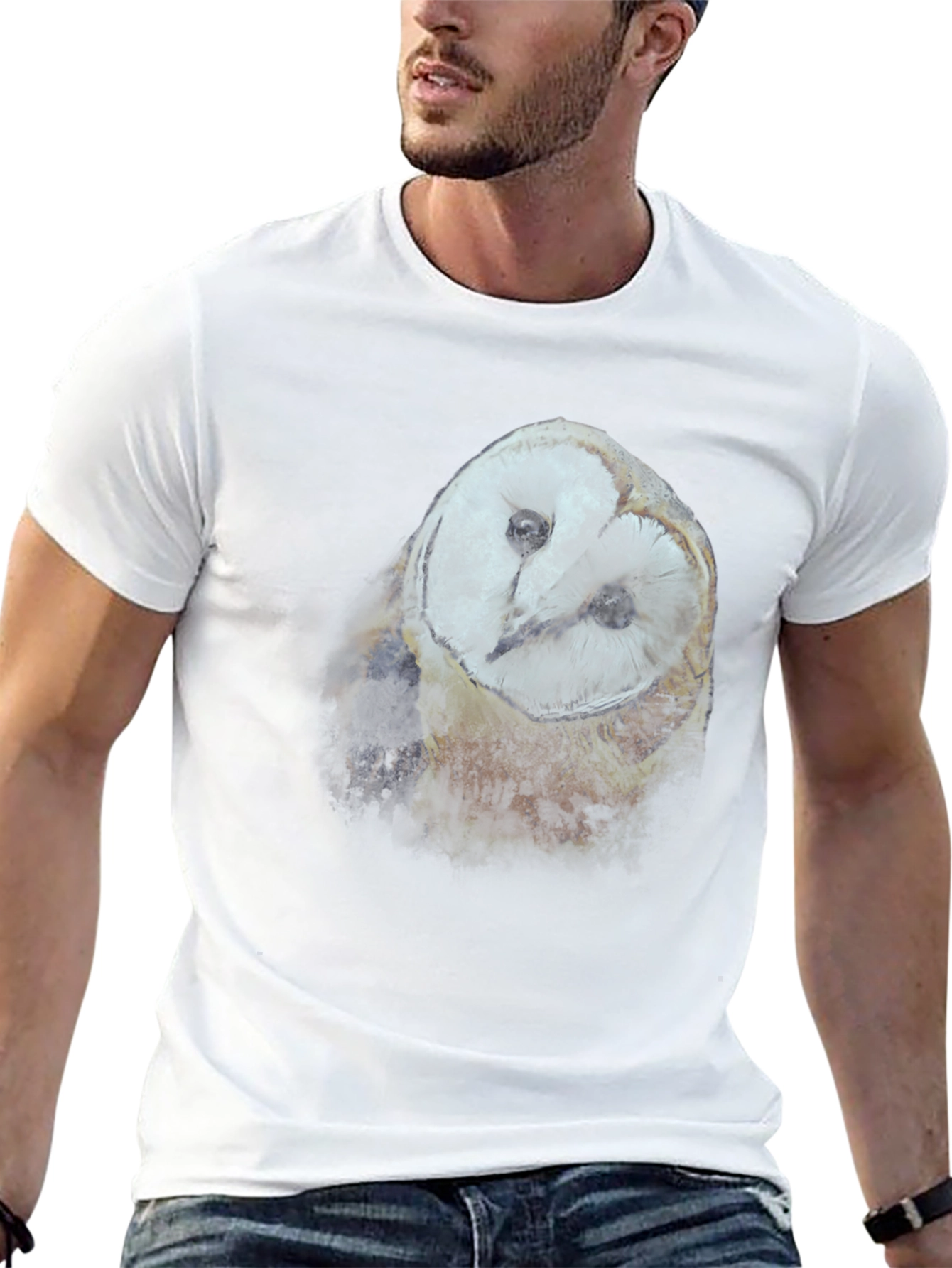 Owl Graphic T-Shirt - Black