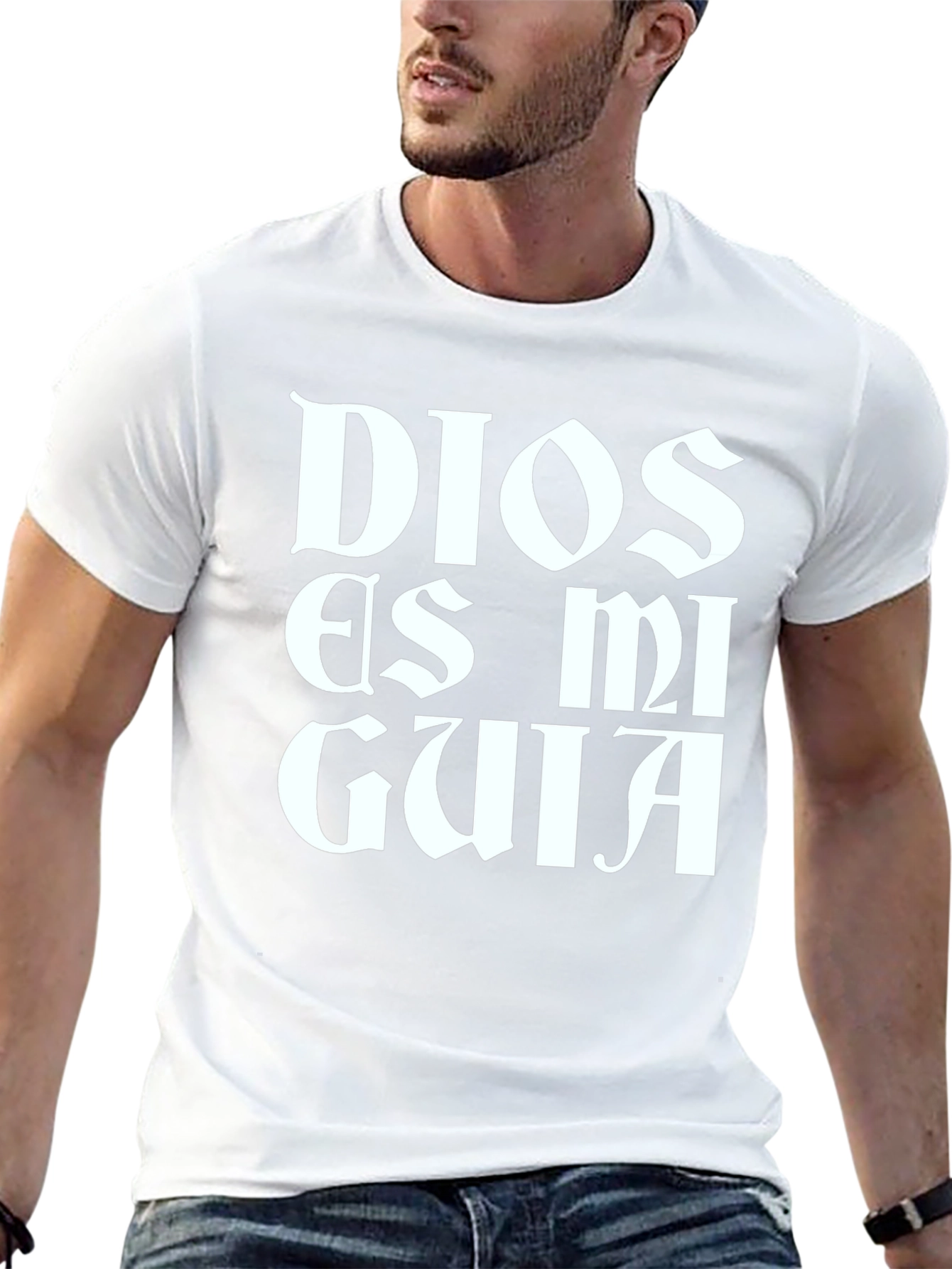 Dios Es Mi Guia Black Graphic Tee