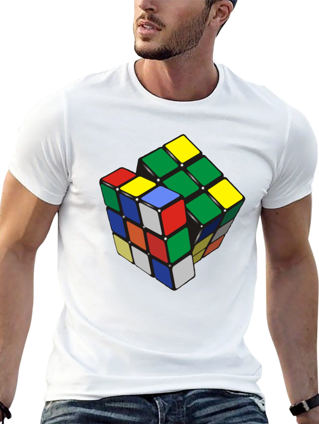 Rubiks Cube Graphic T-Shirt - Black