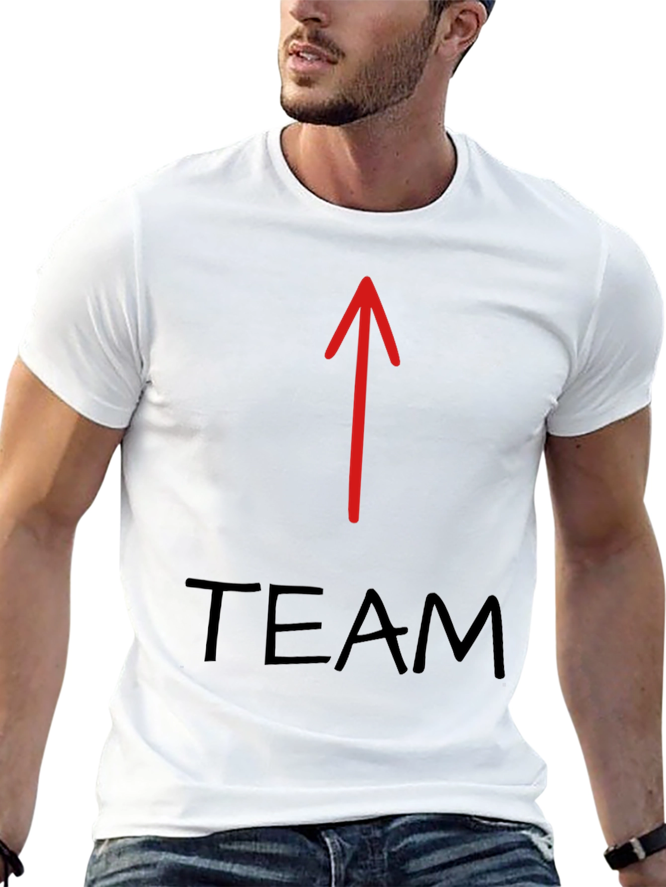 Team Arrow Graphic Tee - Black Cotton T-Shirt