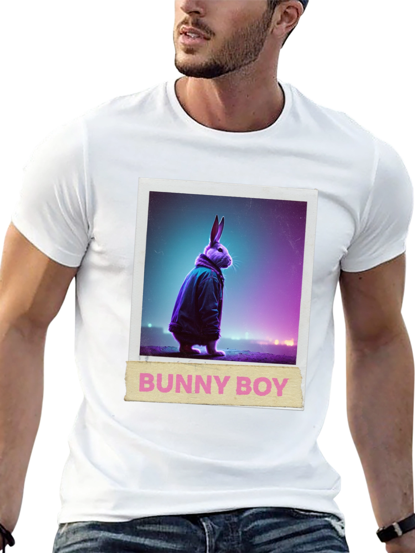Bunny Boy Graphic Tee - Trendy Casual Wear