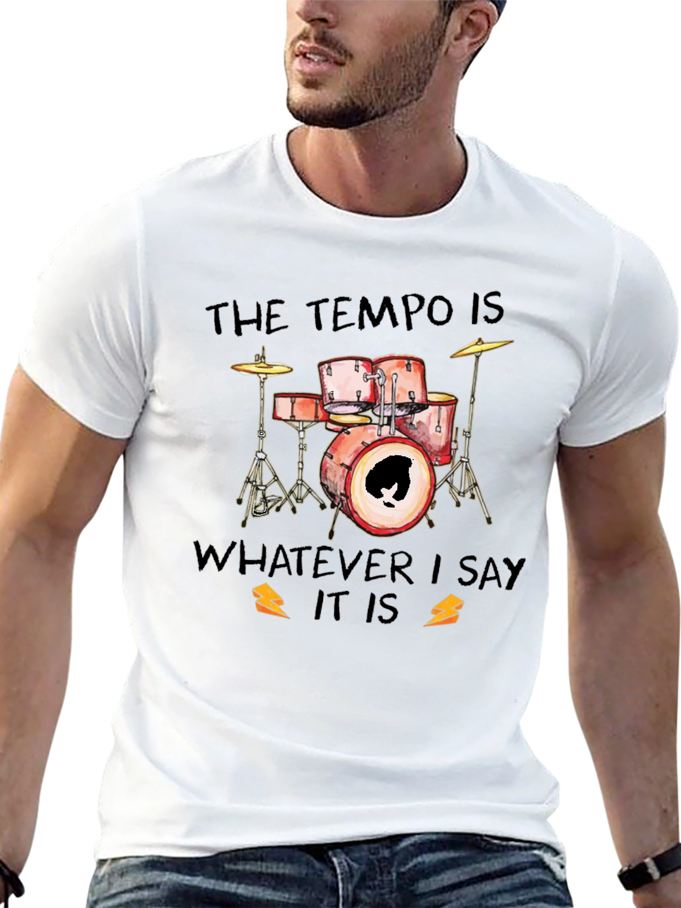 Tempo Drummer Black Graphic Tee